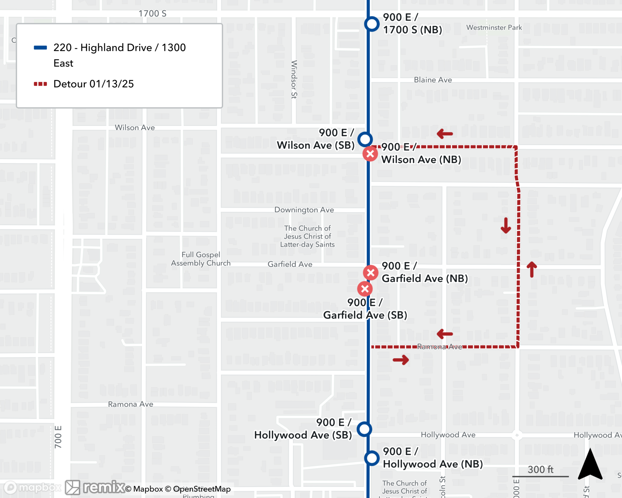 Route 220 Detour - 01/13/25