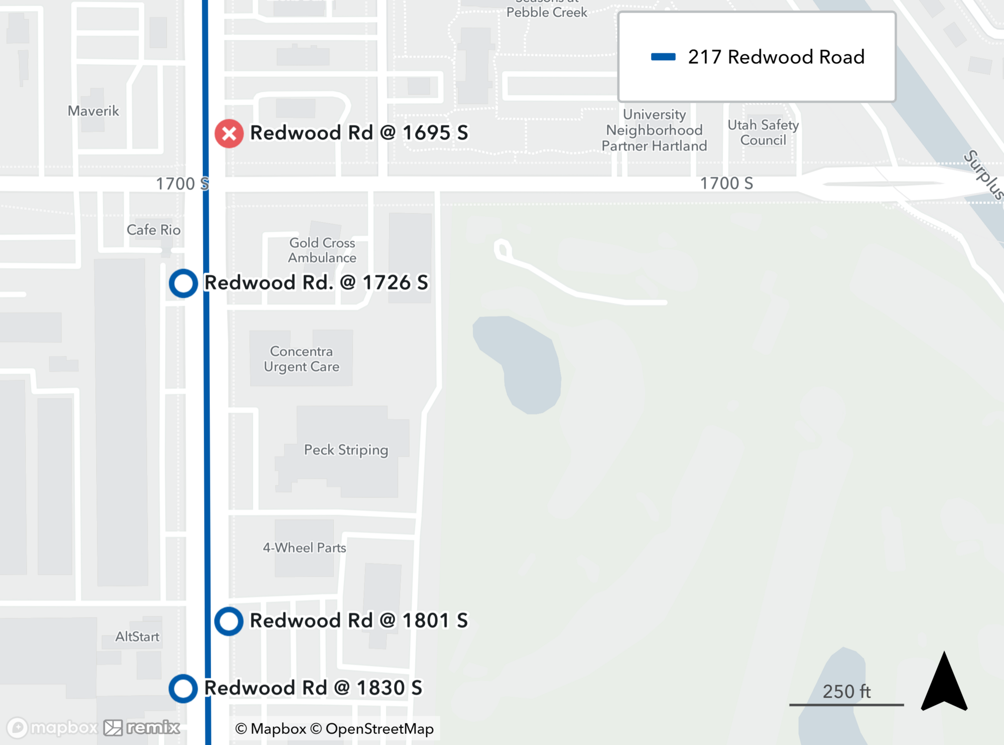 Route 217 Detour Map January 28th, 2025