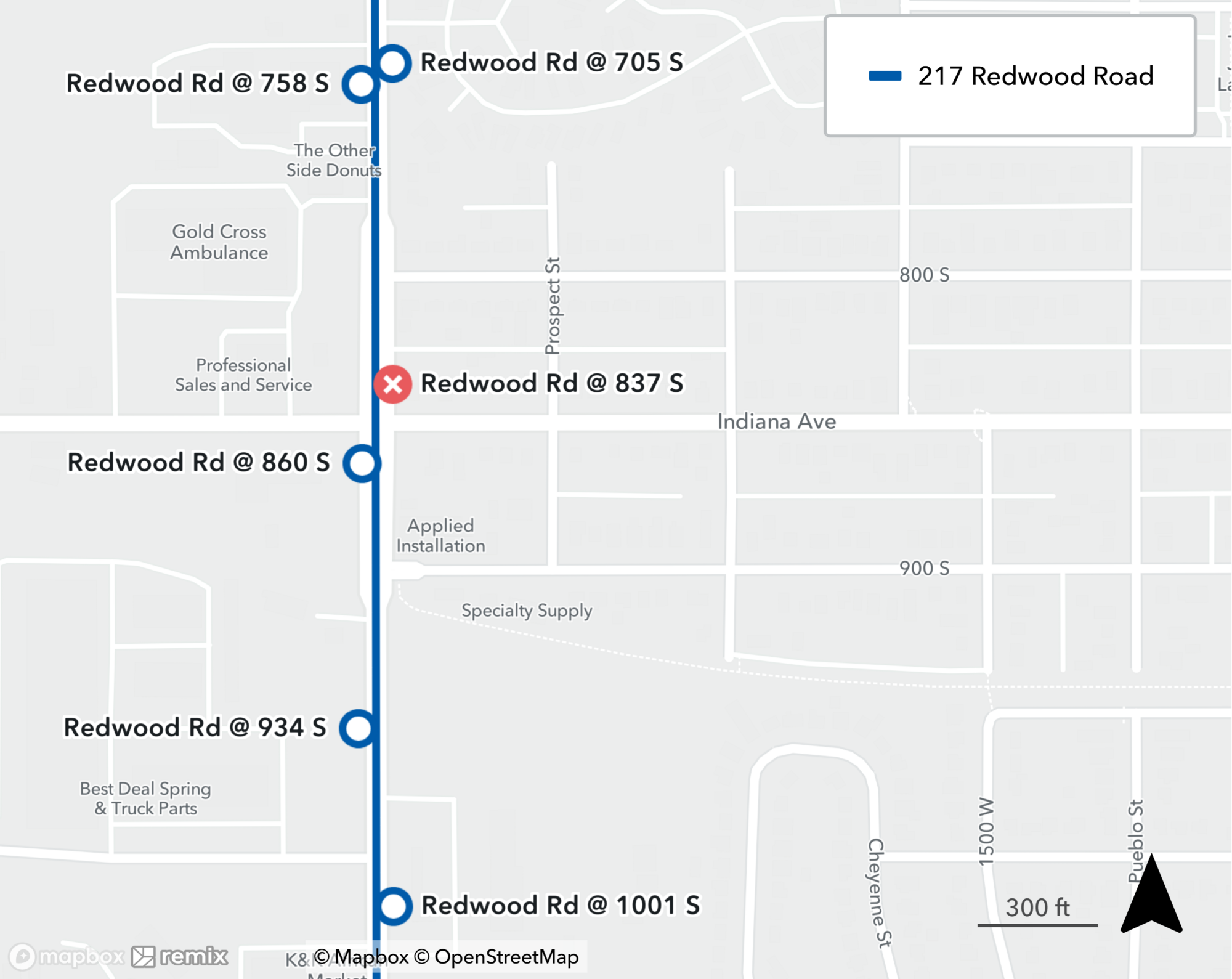 Route 217 Closed Stop Map February 4th, 2025