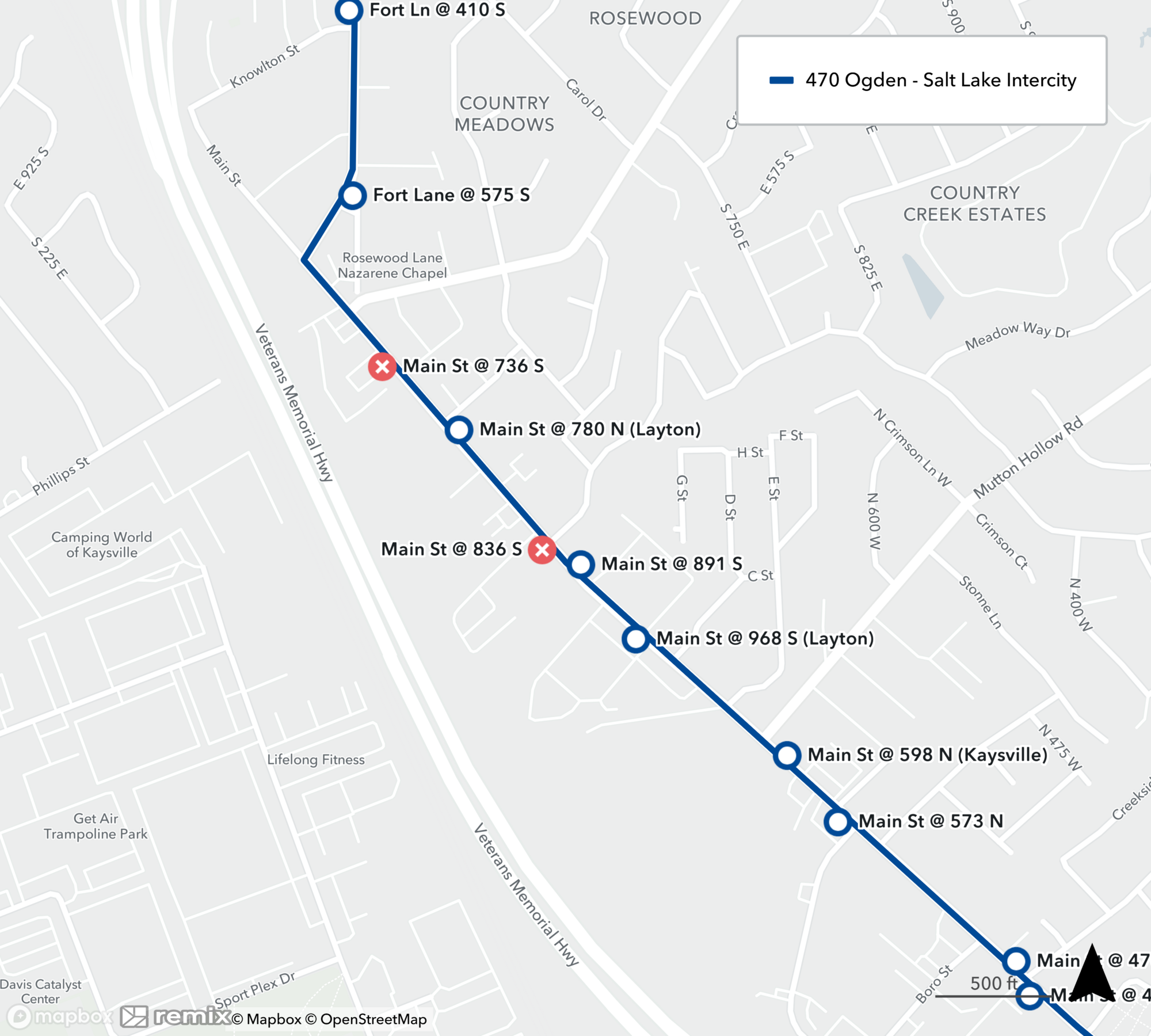Route 470 Stop Closures 
