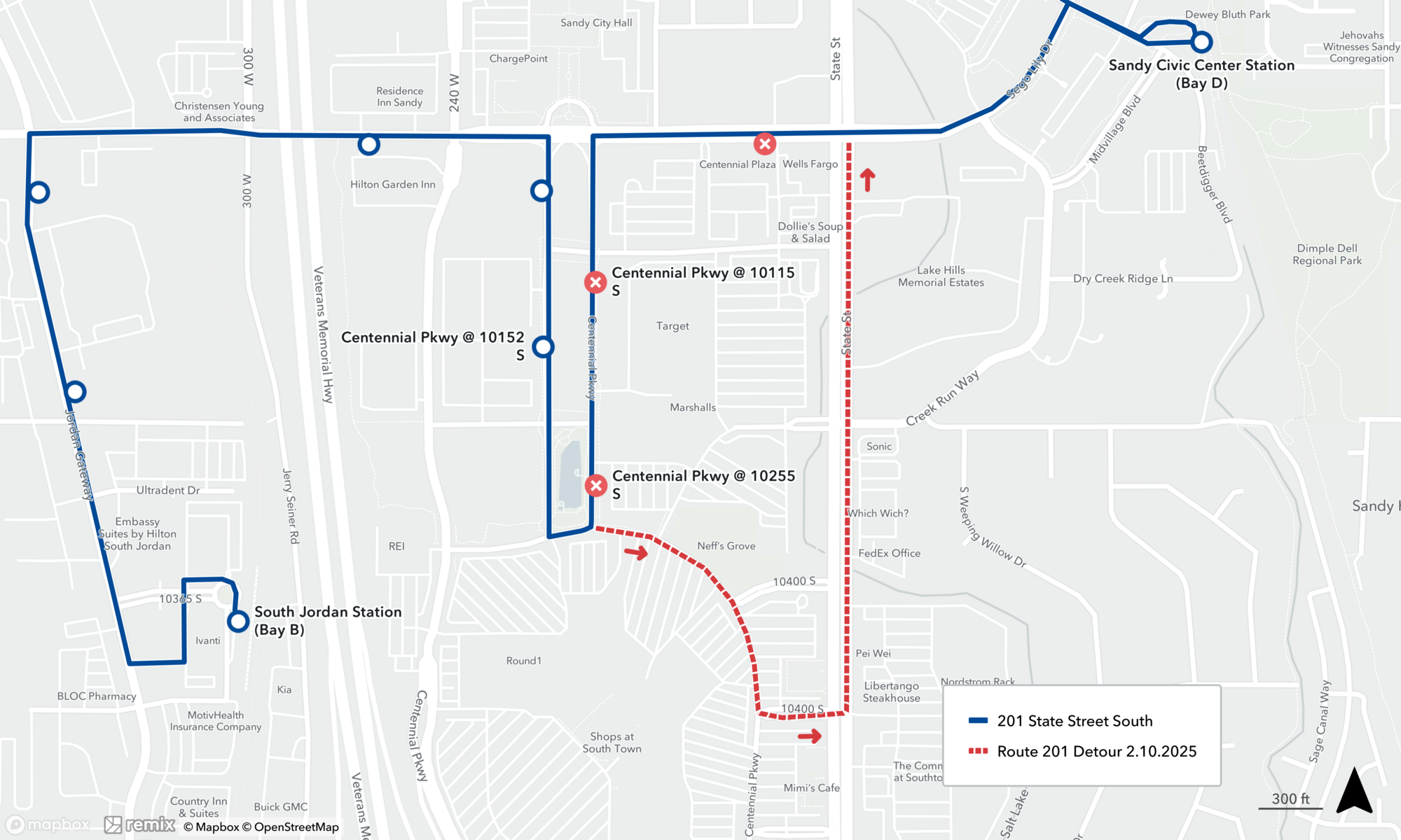 Route 201 Detour Map