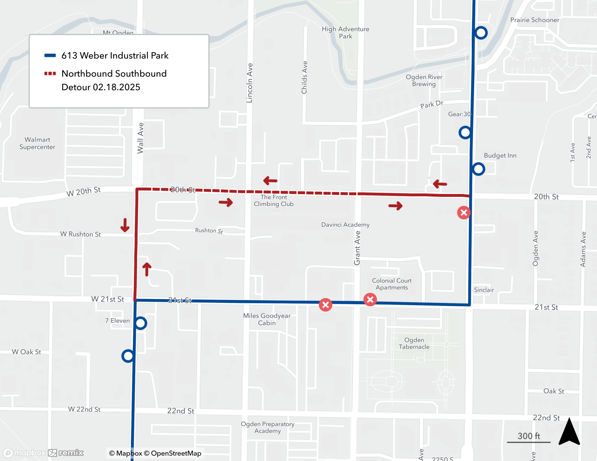 Route 613 Detour Map 2/18/25