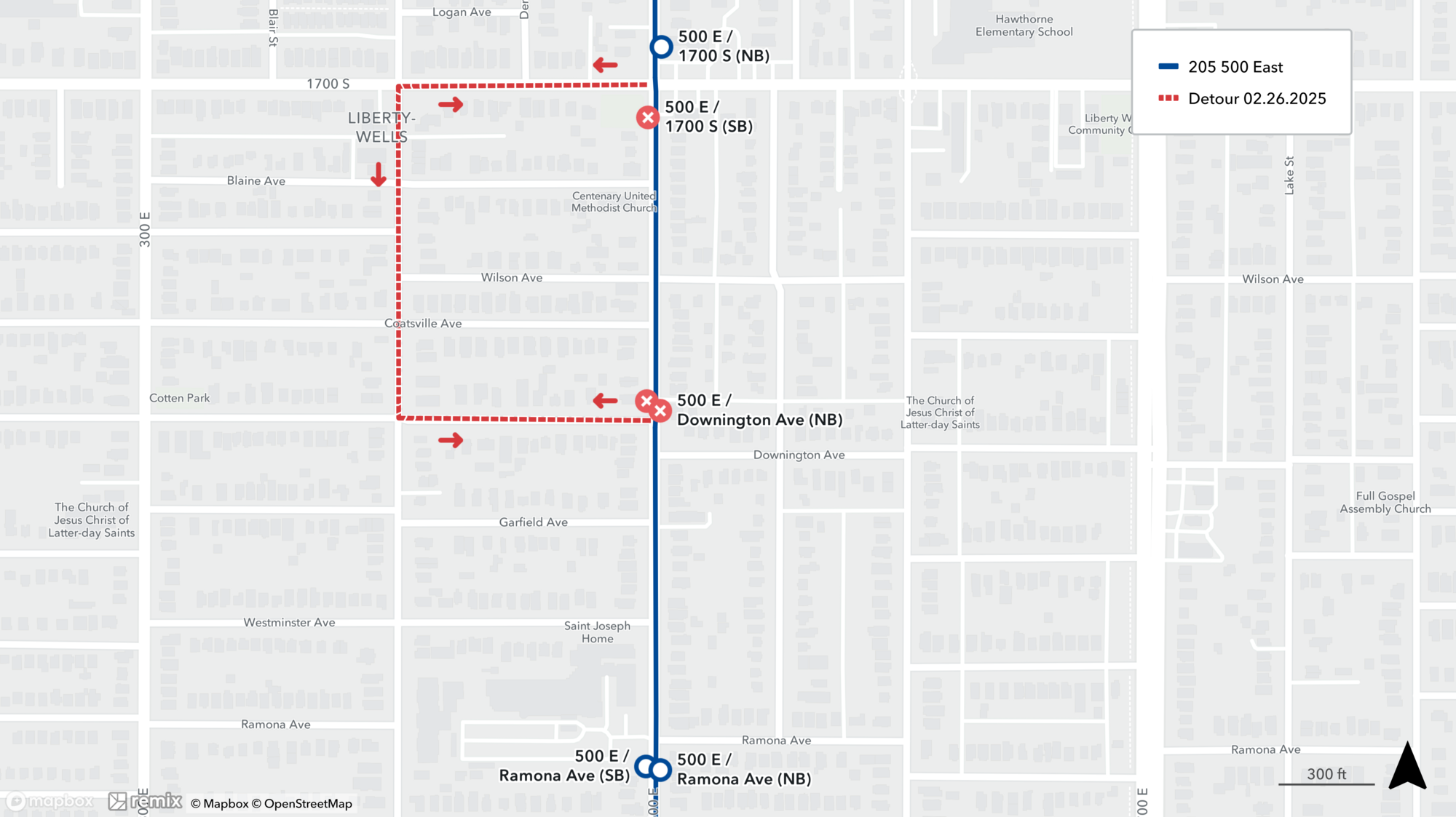 Route 205 Detour Map