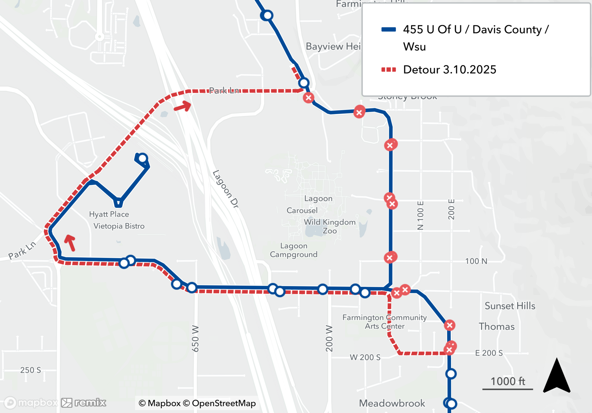 Route 455 Detour Map