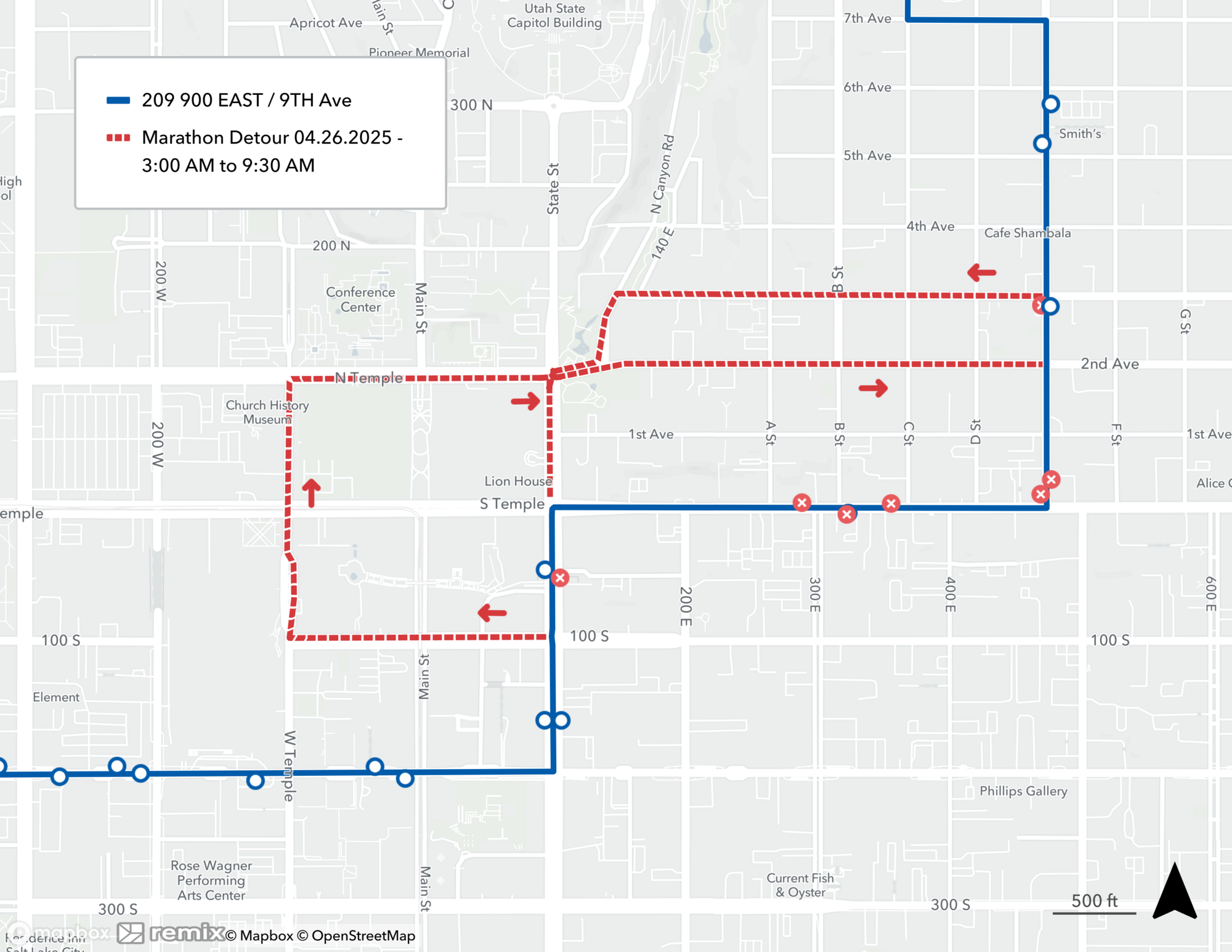 Route 209 Event Detour Map 4/26/25