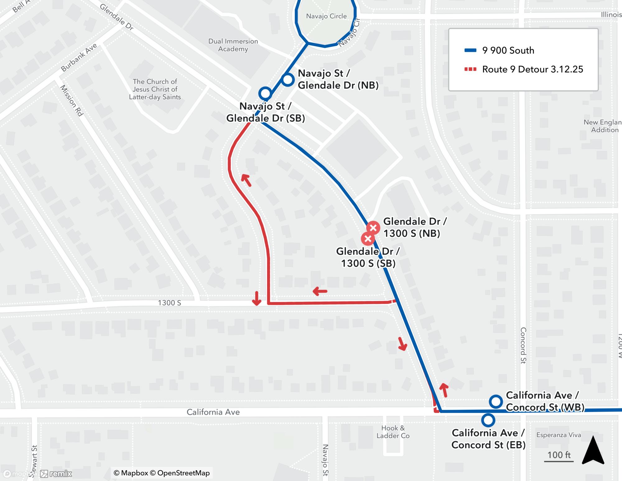 Route 9 Construction Detour Map March 12th, 2025