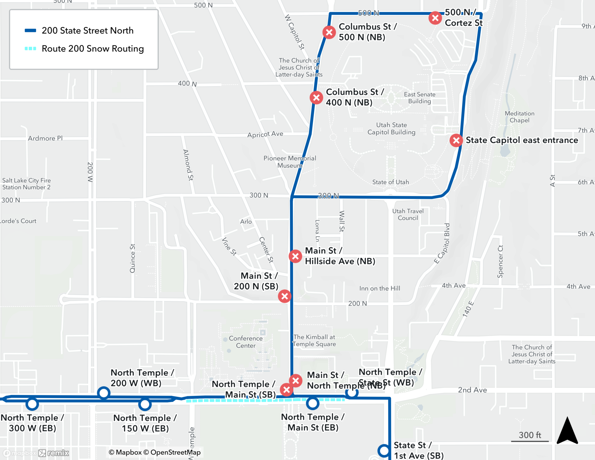 Route 200 Snow Route Detour Map March 18th, 2025