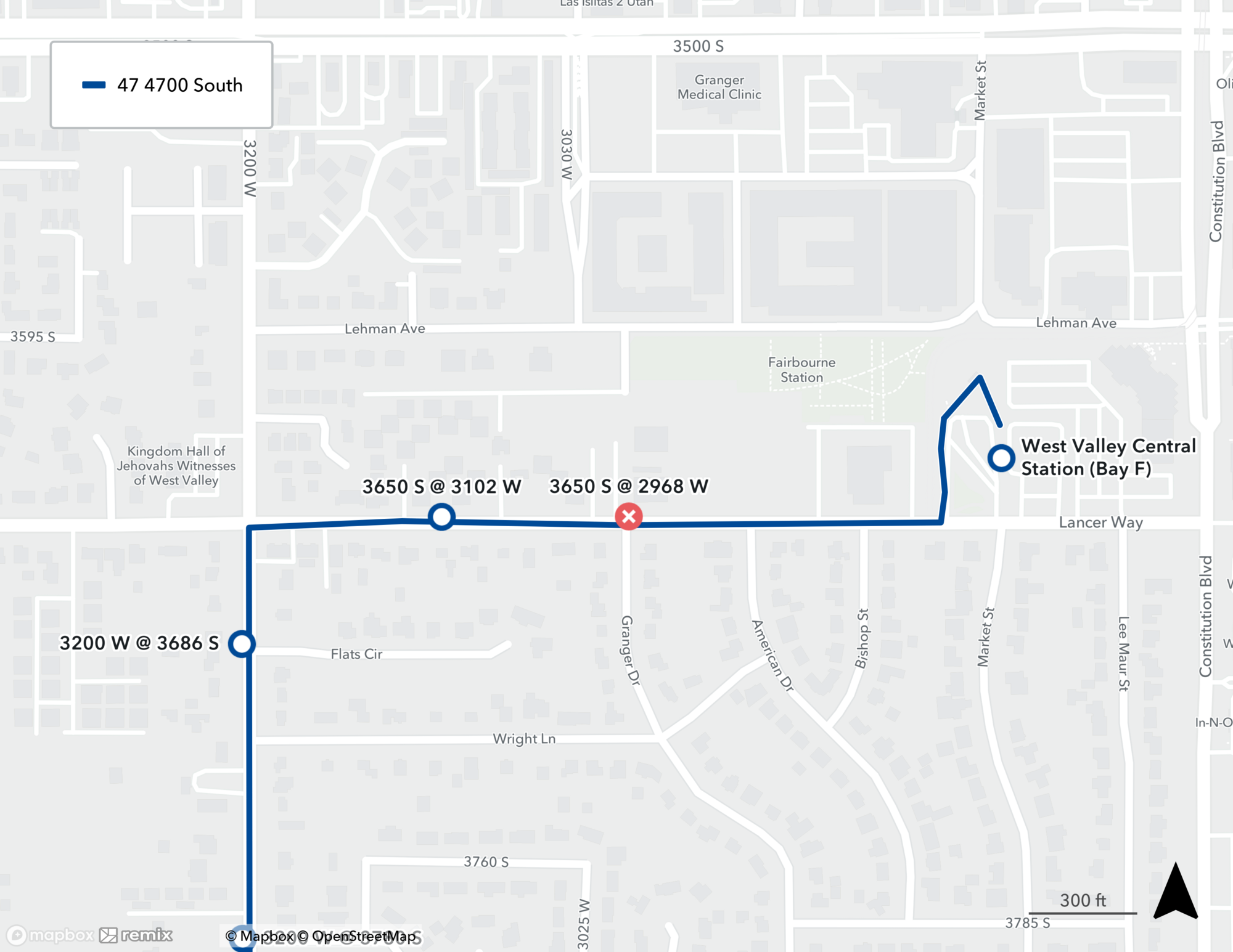 Route 47/240/509/F232 Detour Map 3/25/25