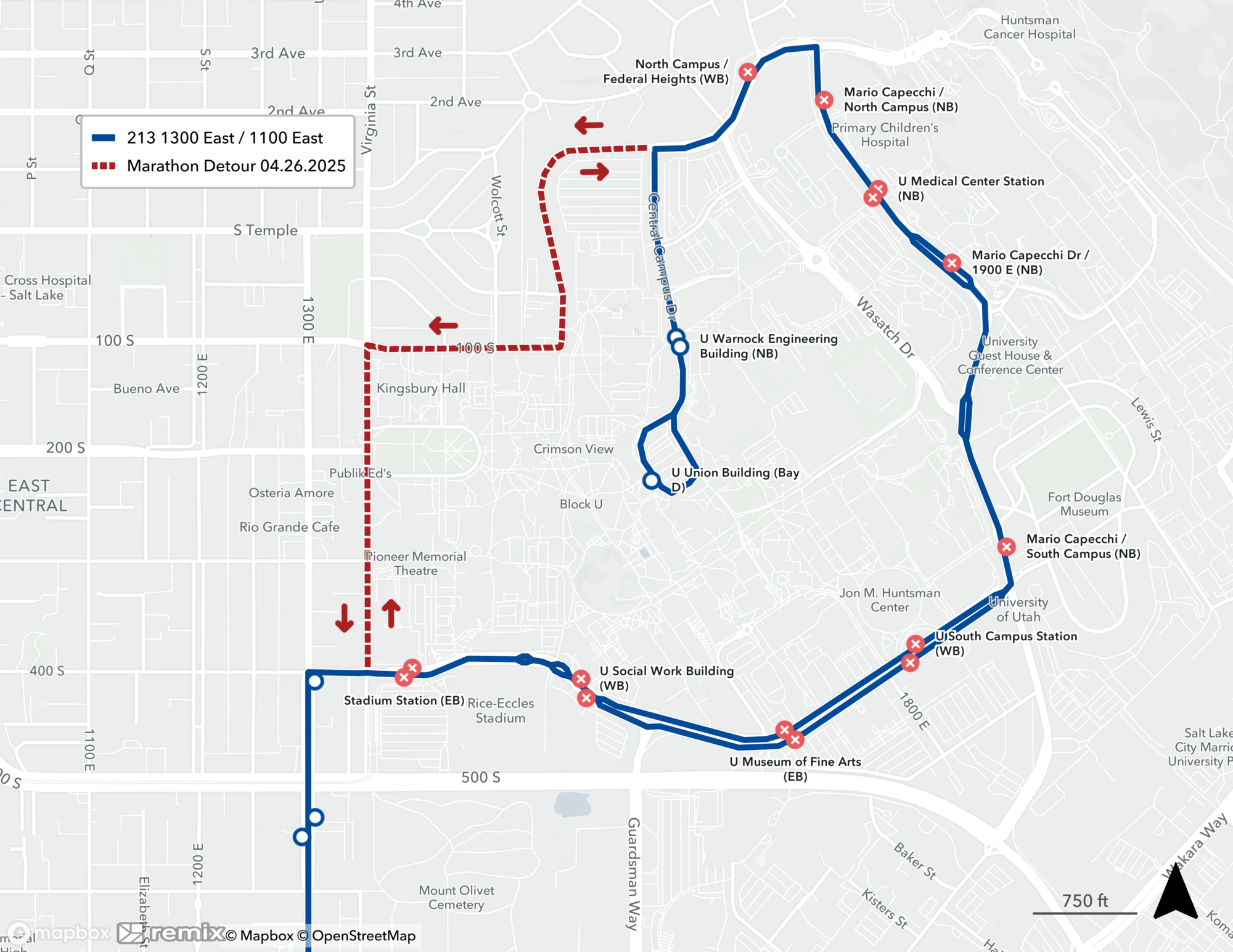 Route 213 Detour Map 4/26/25