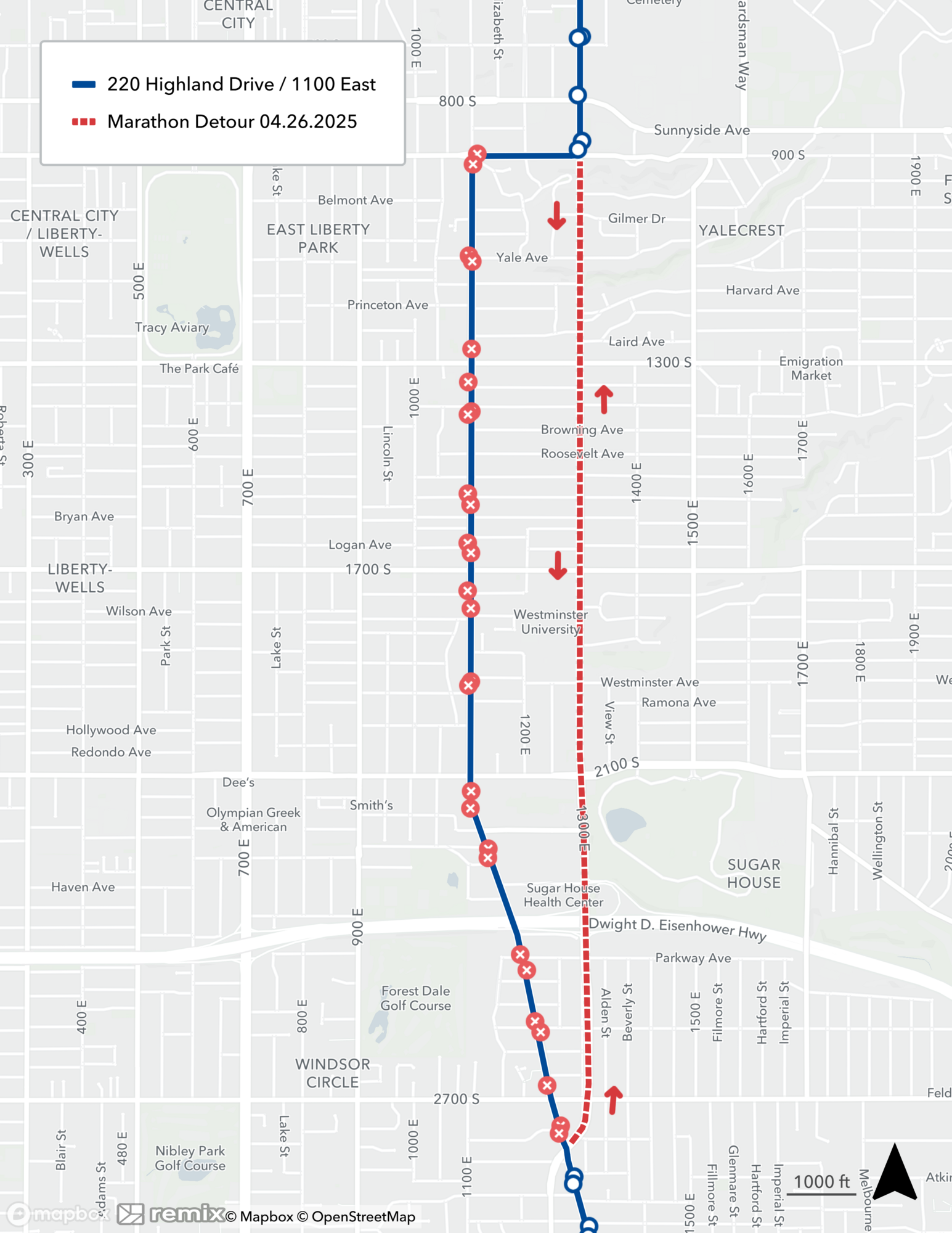 Route 220 Detour Map 4/26/25