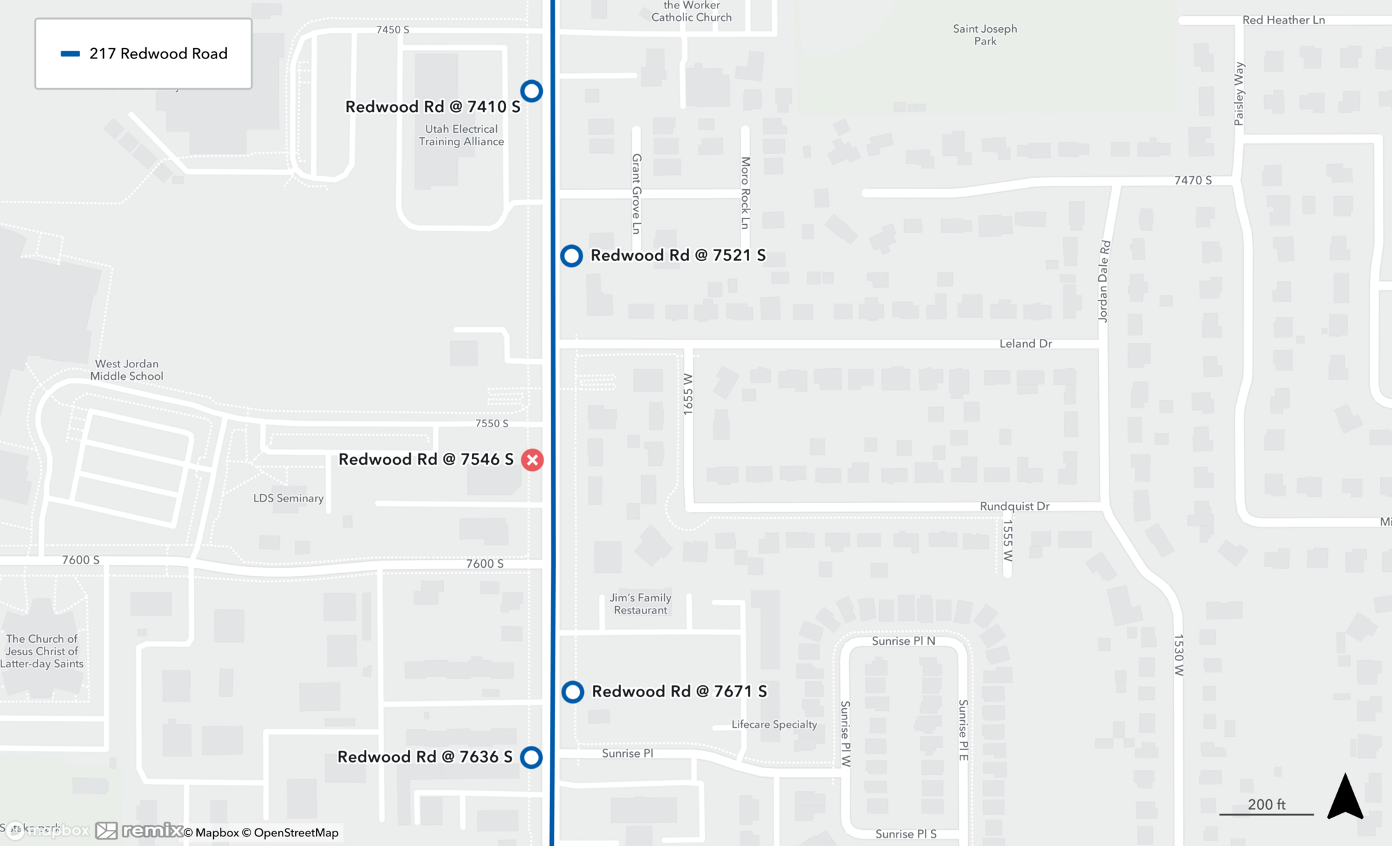 Route 217 Closed Stop Map April 4th, 2025