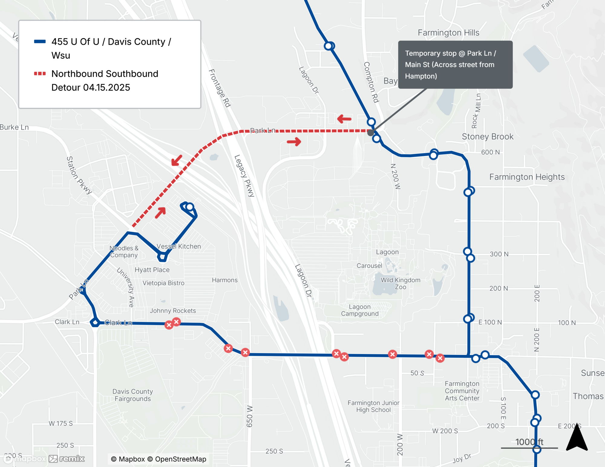 Route 455 Detour Map 4/15/25