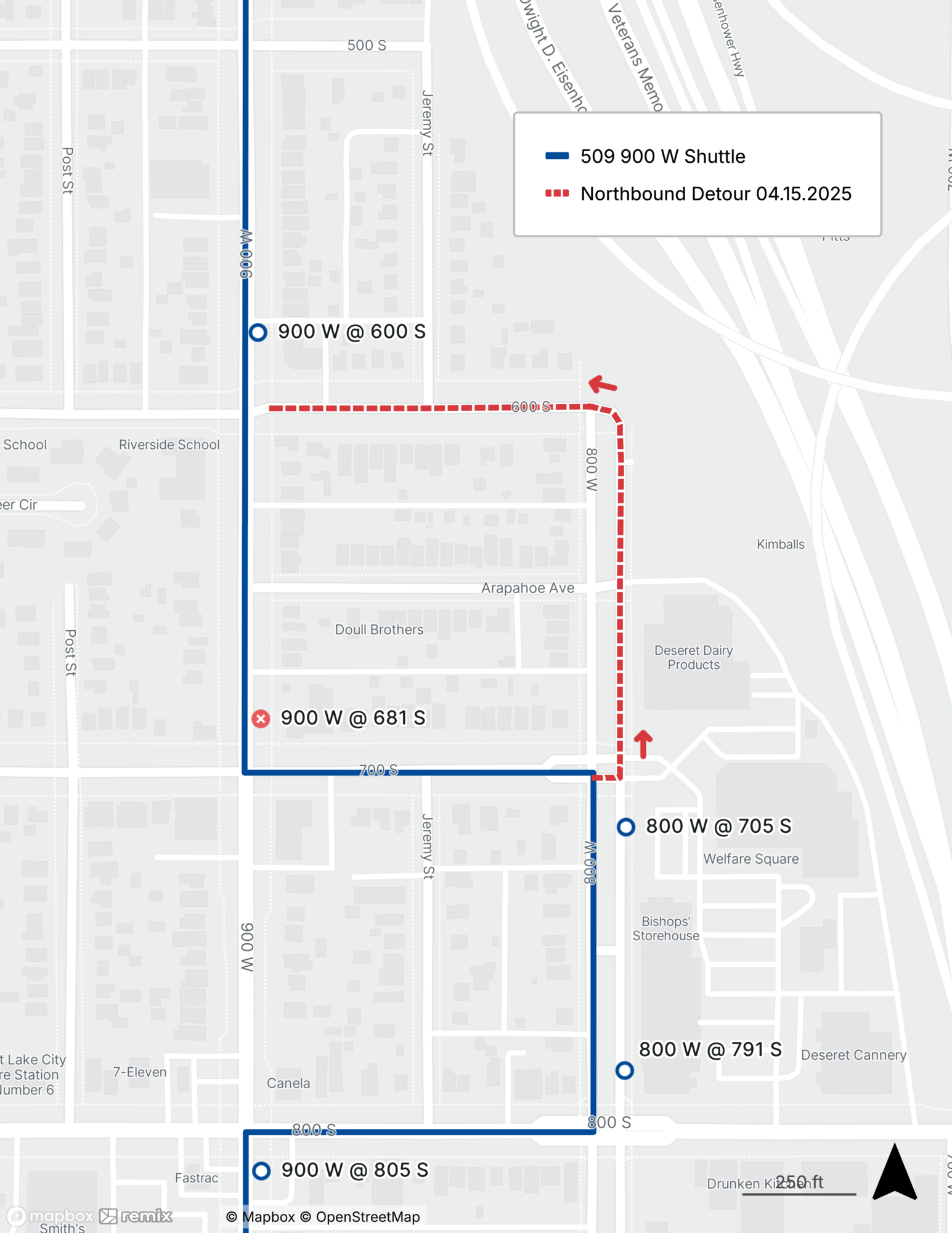 Route 509 Detour Map 4/15/25
