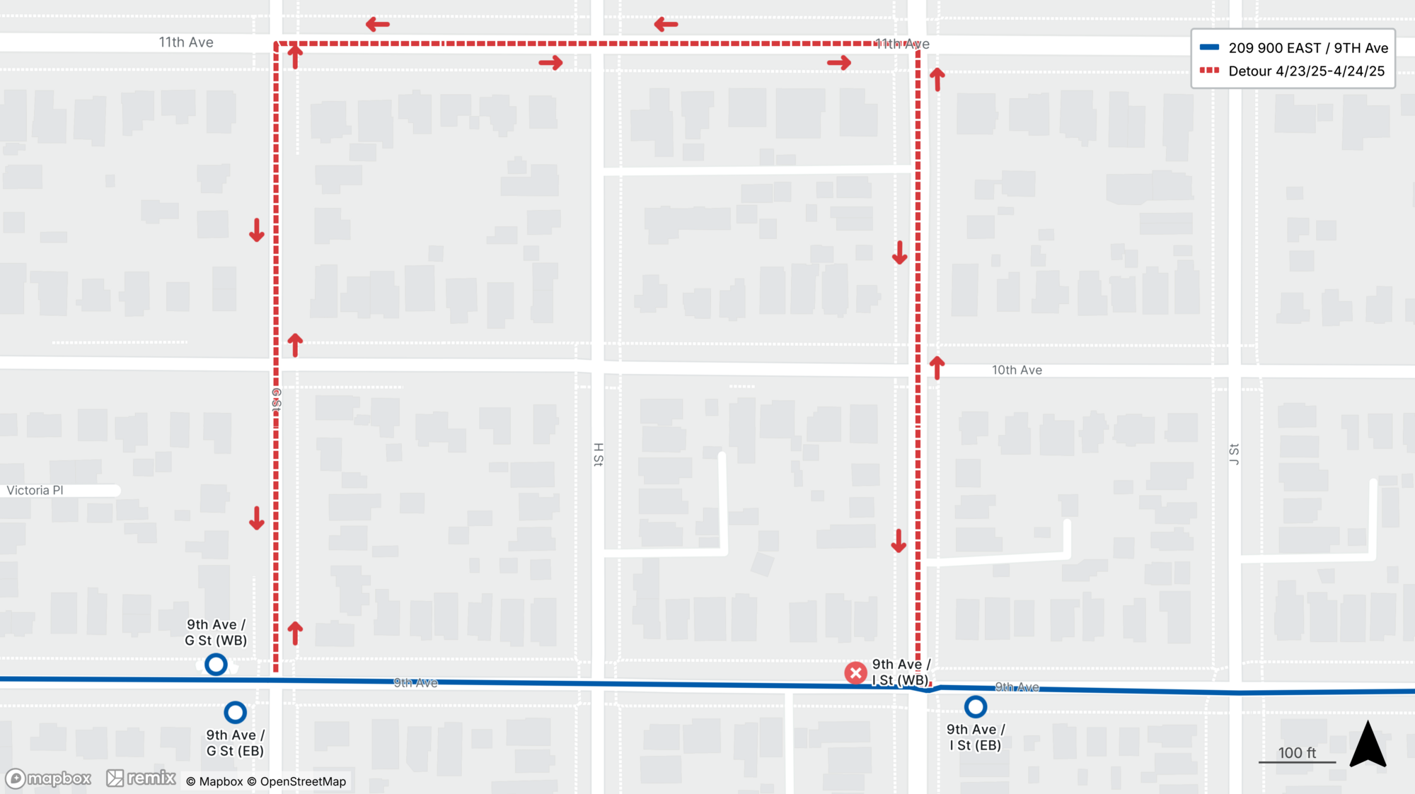 Route 209 Detour Map