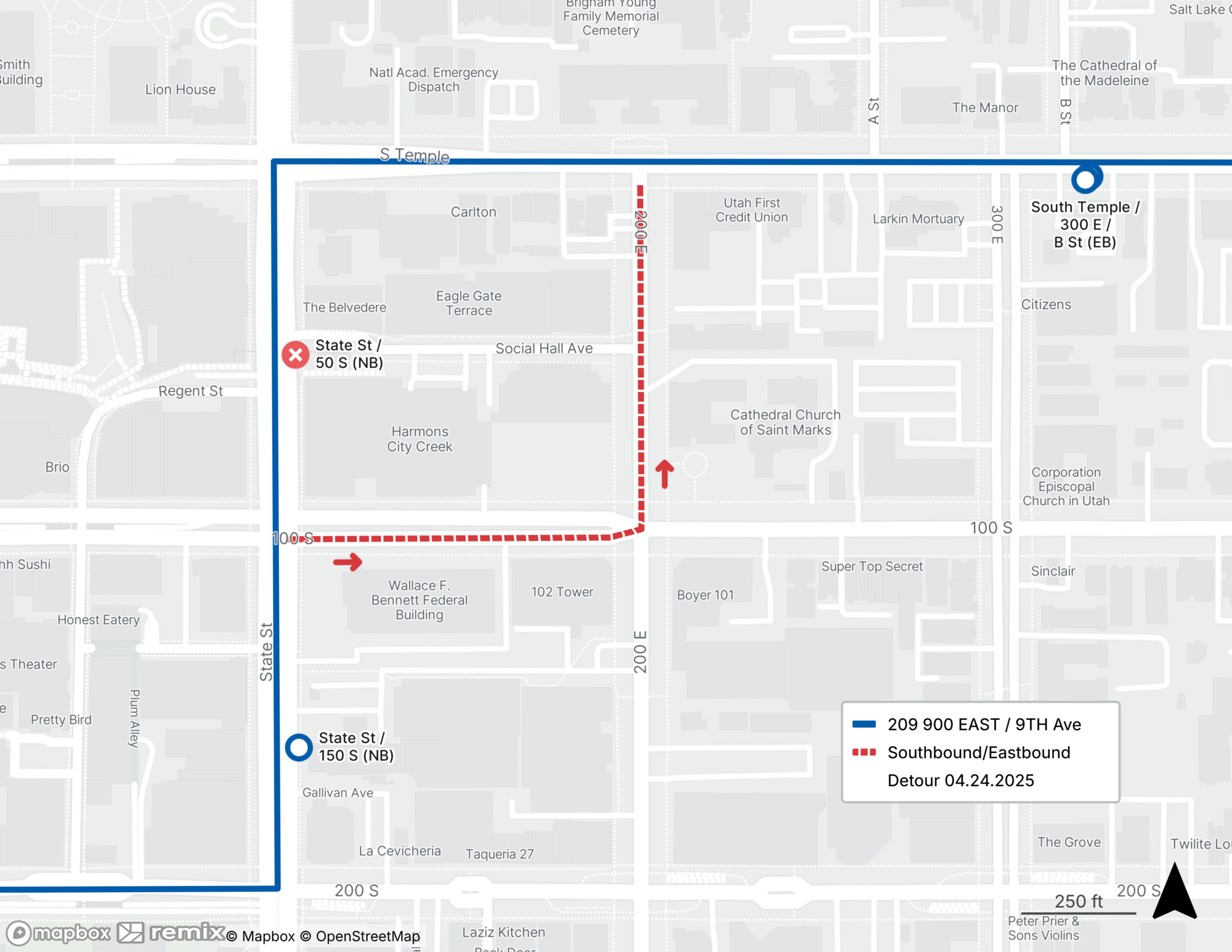 Route 209 Detour Map 4/24/25