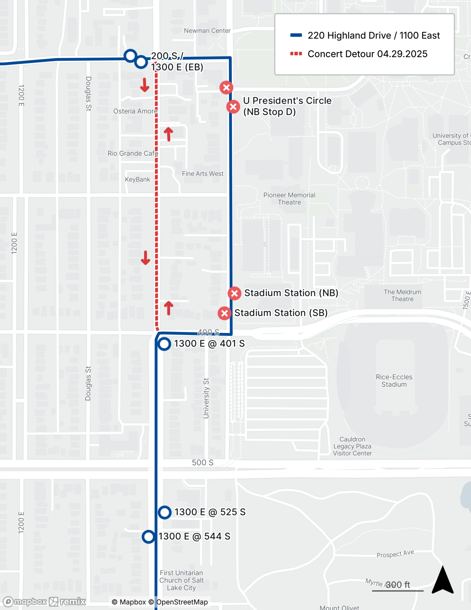 Route 220 Detour Map 4/29/25