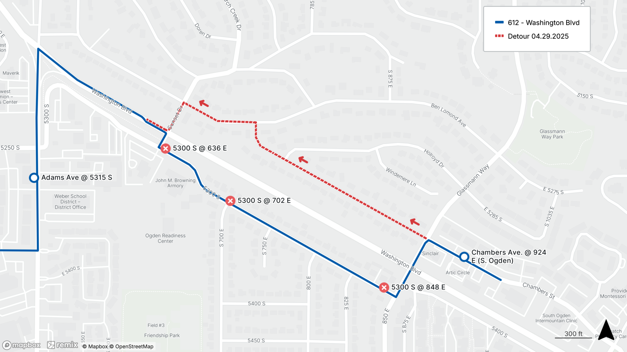 Route 612 Detour Map