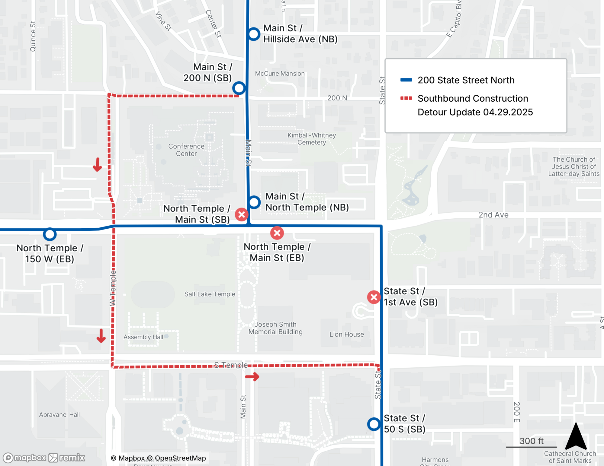 Route 200 Detour Map 4/29/25