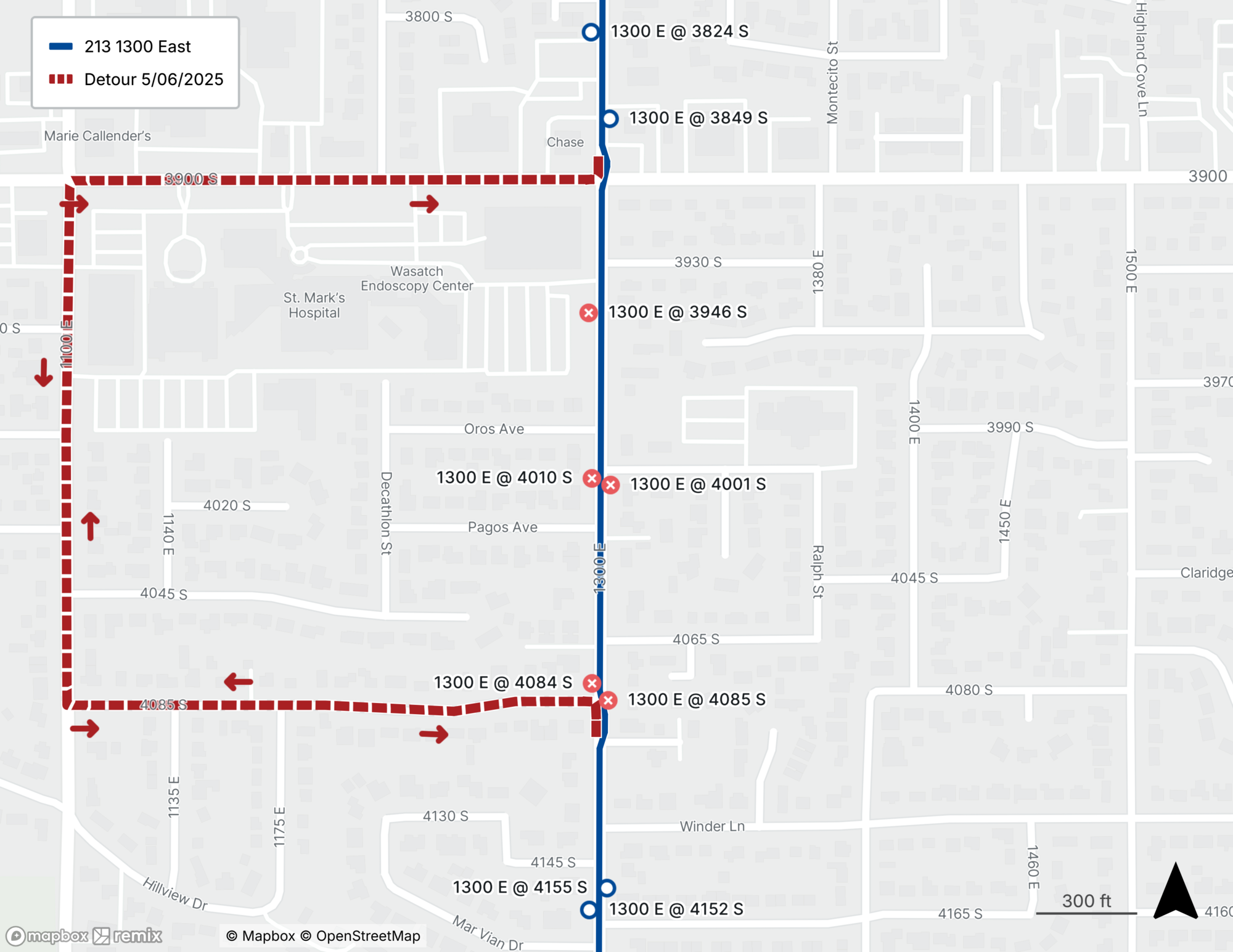Route 213 Detour Map May 6th, 2025