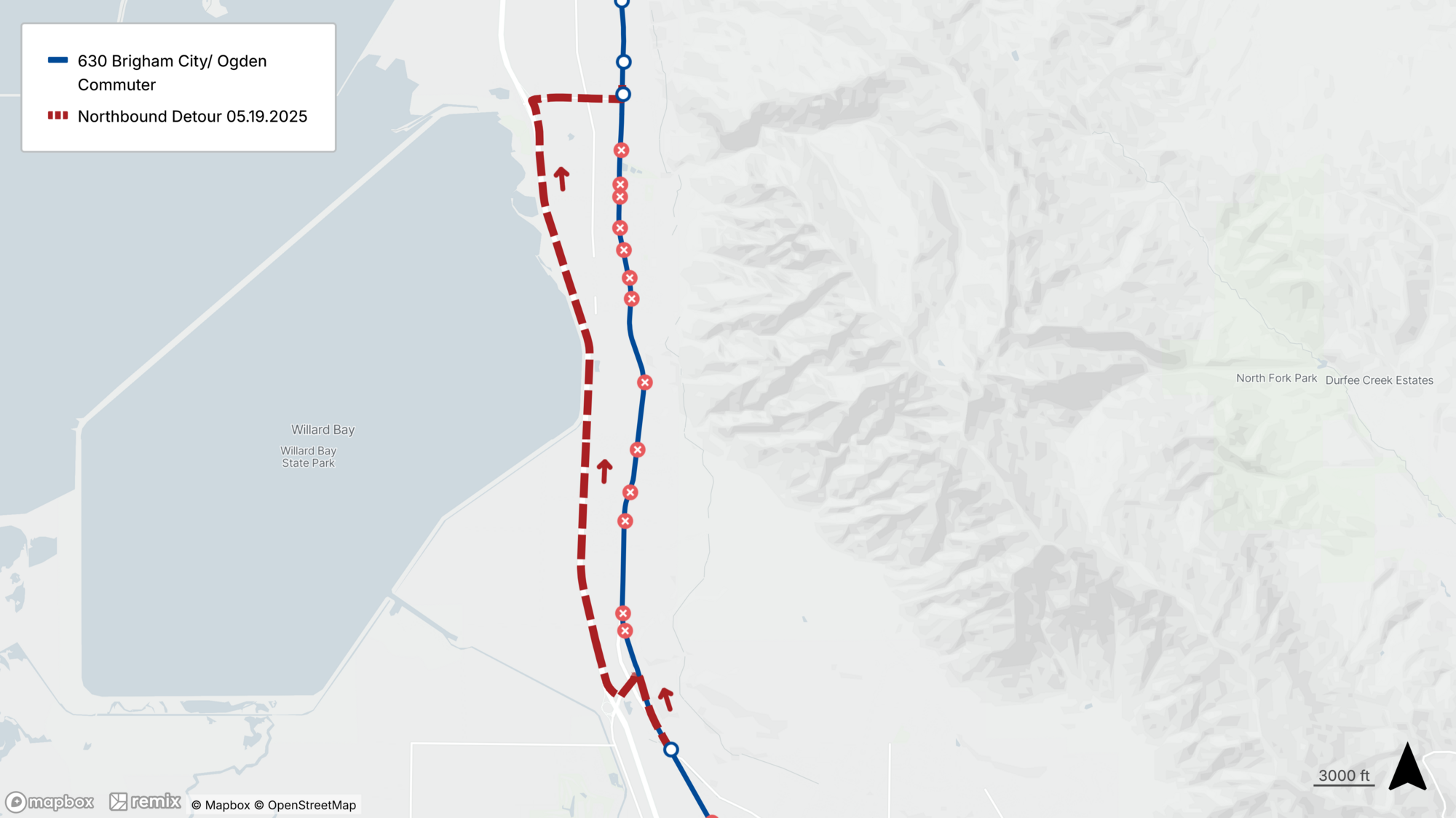 Route 630 Detour Map