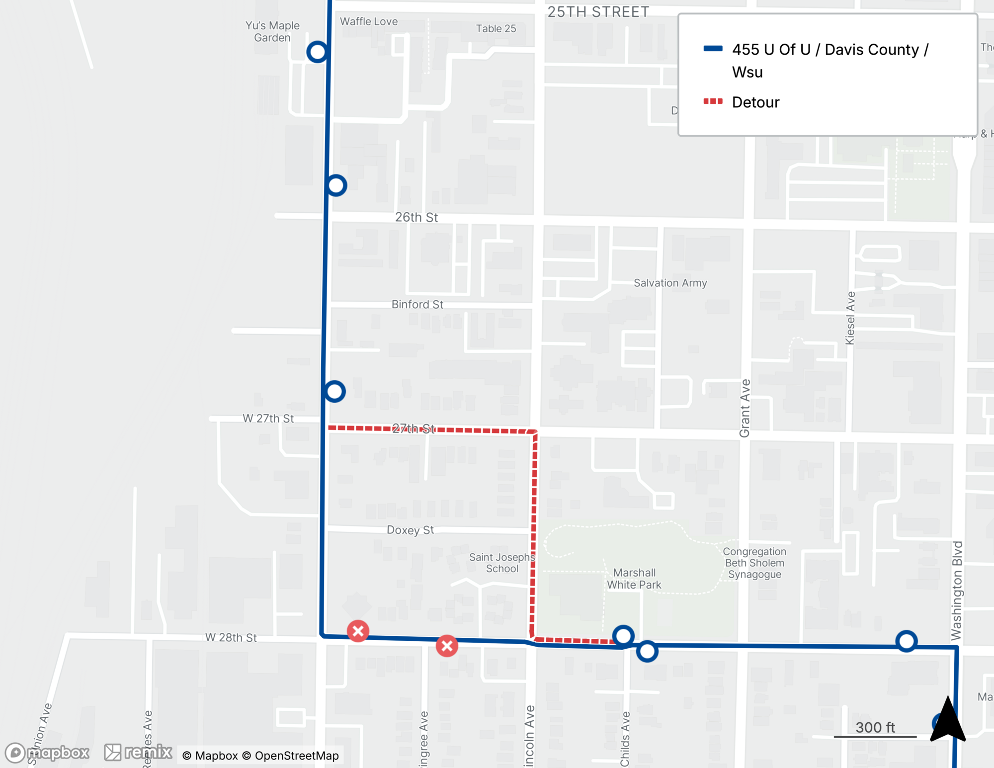 Route 455 Detour Map