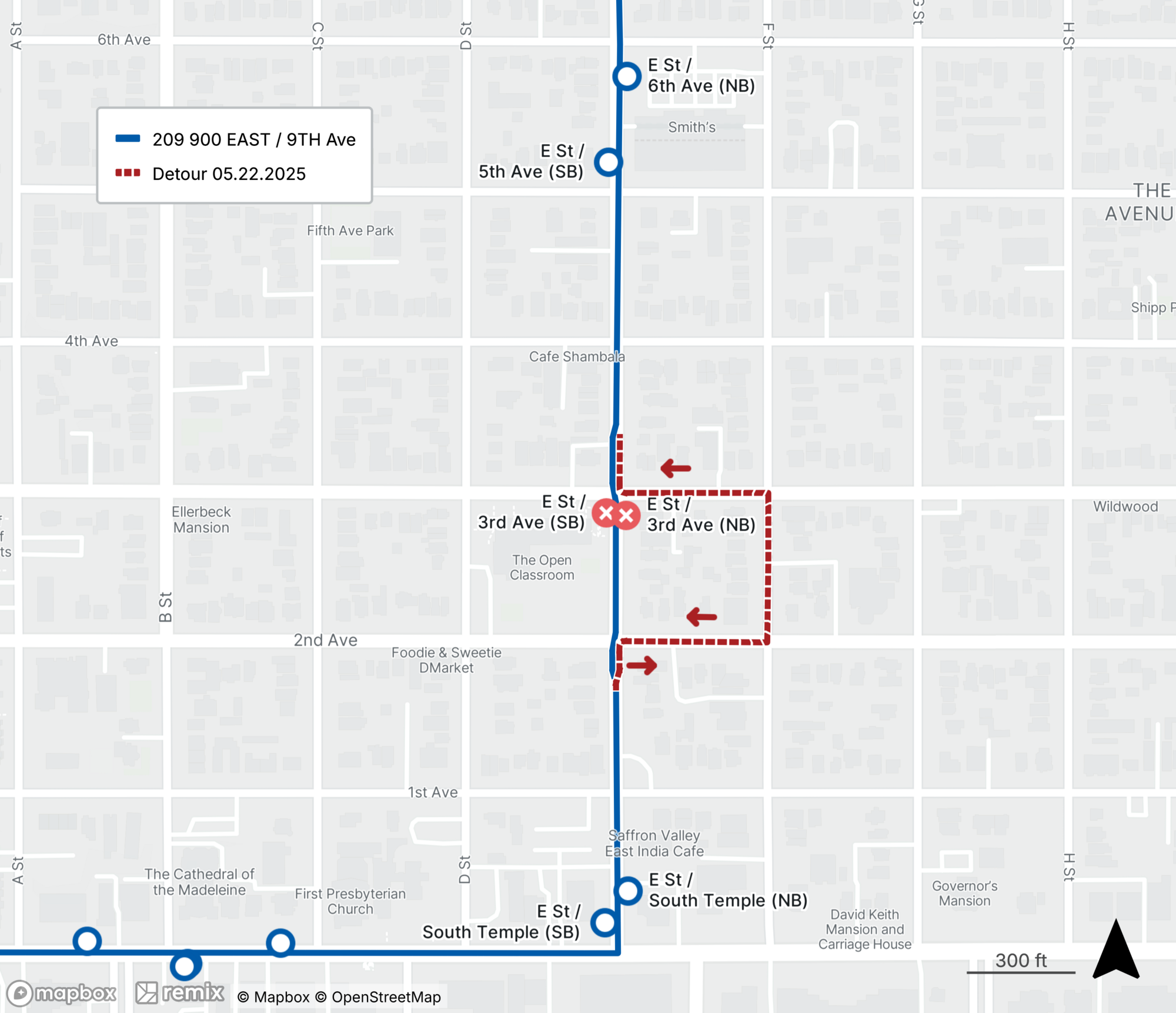 Route 209 Detour Map