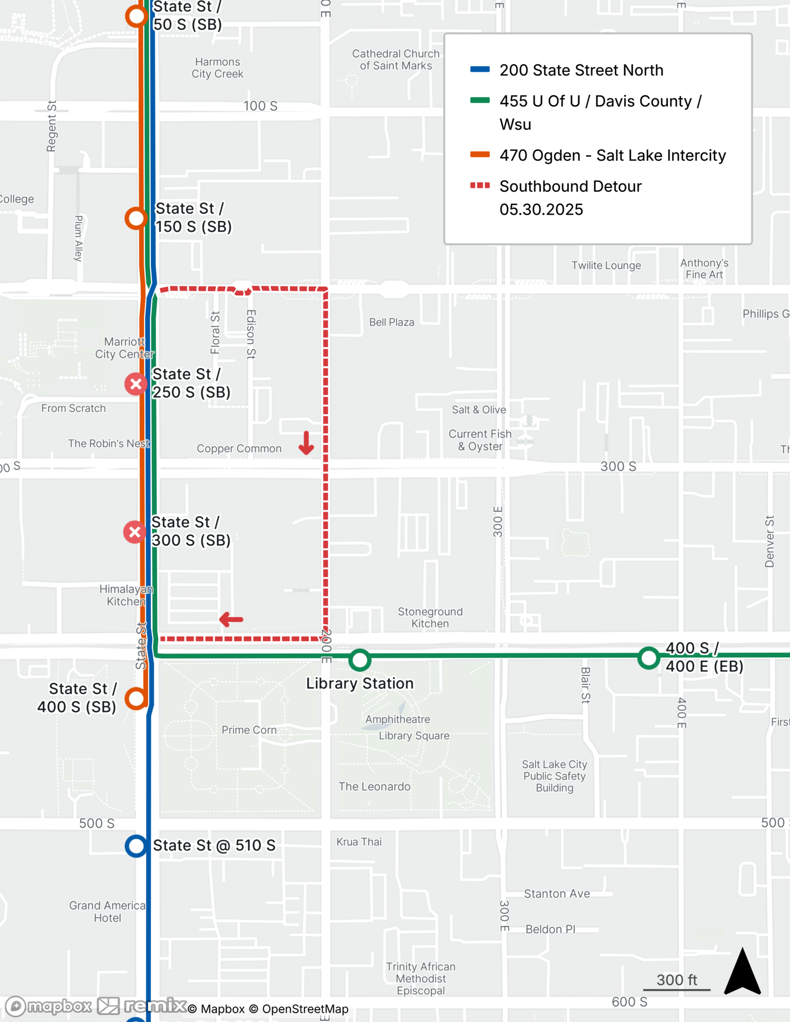 Route 200/455/470 Detour Map 5/30/25