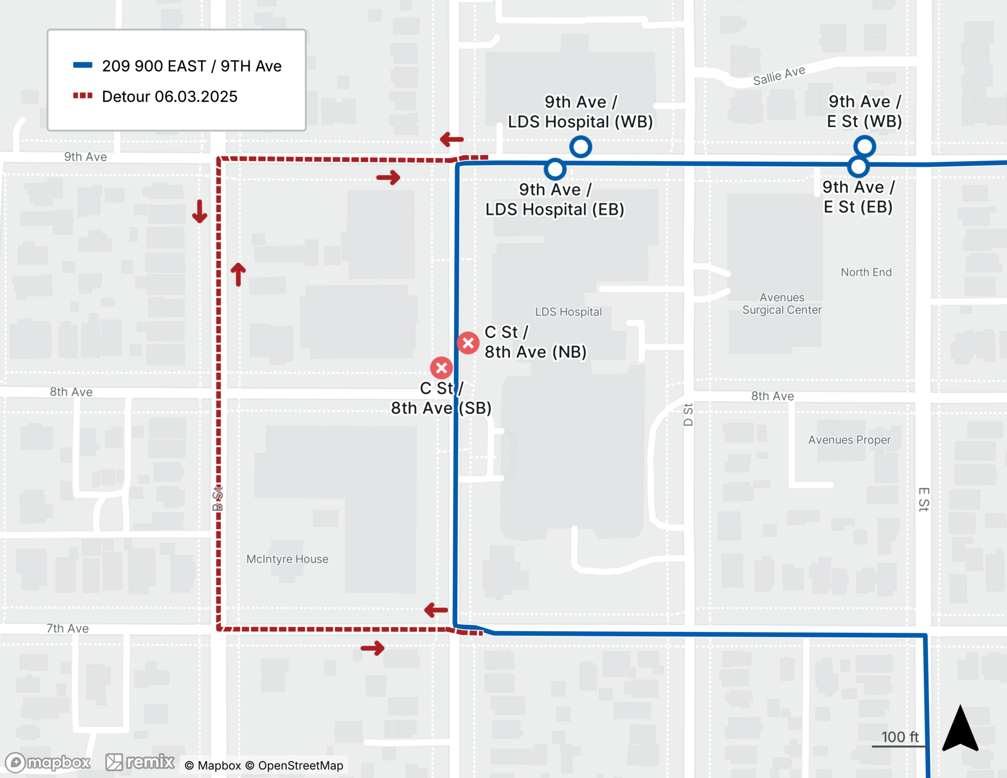 Route 209 Detour Map