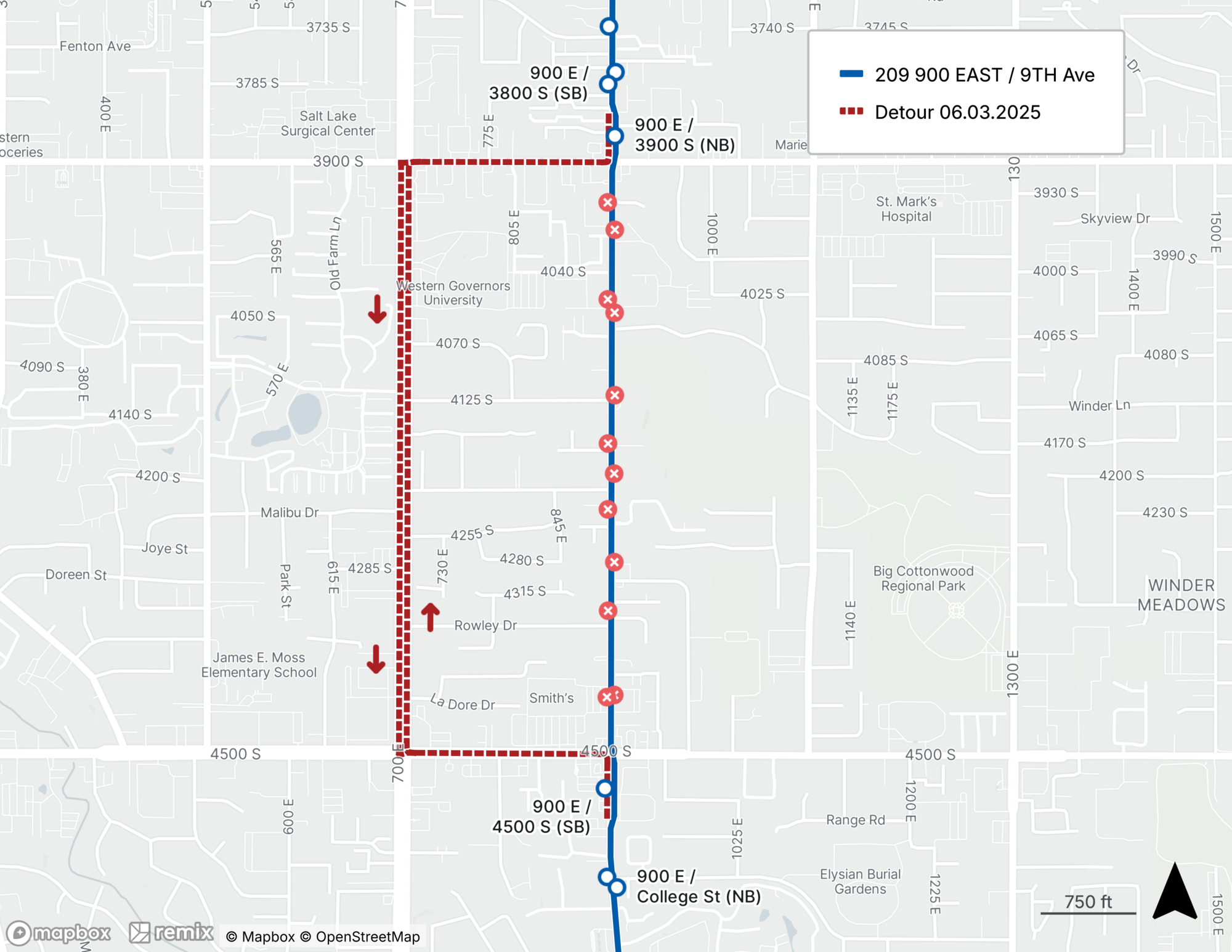 Route 209 Detour Map