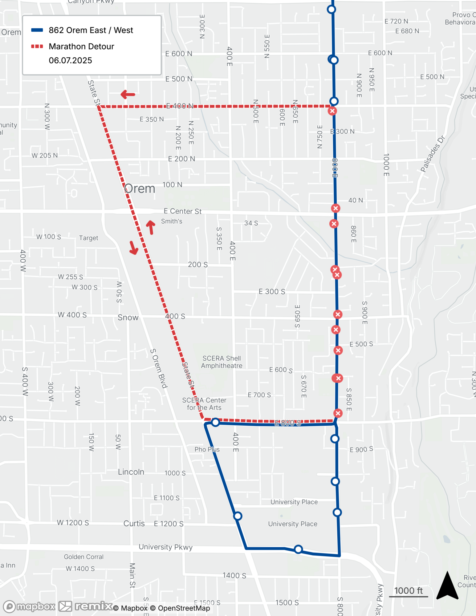 Route 862 Detour Map 6/7/25