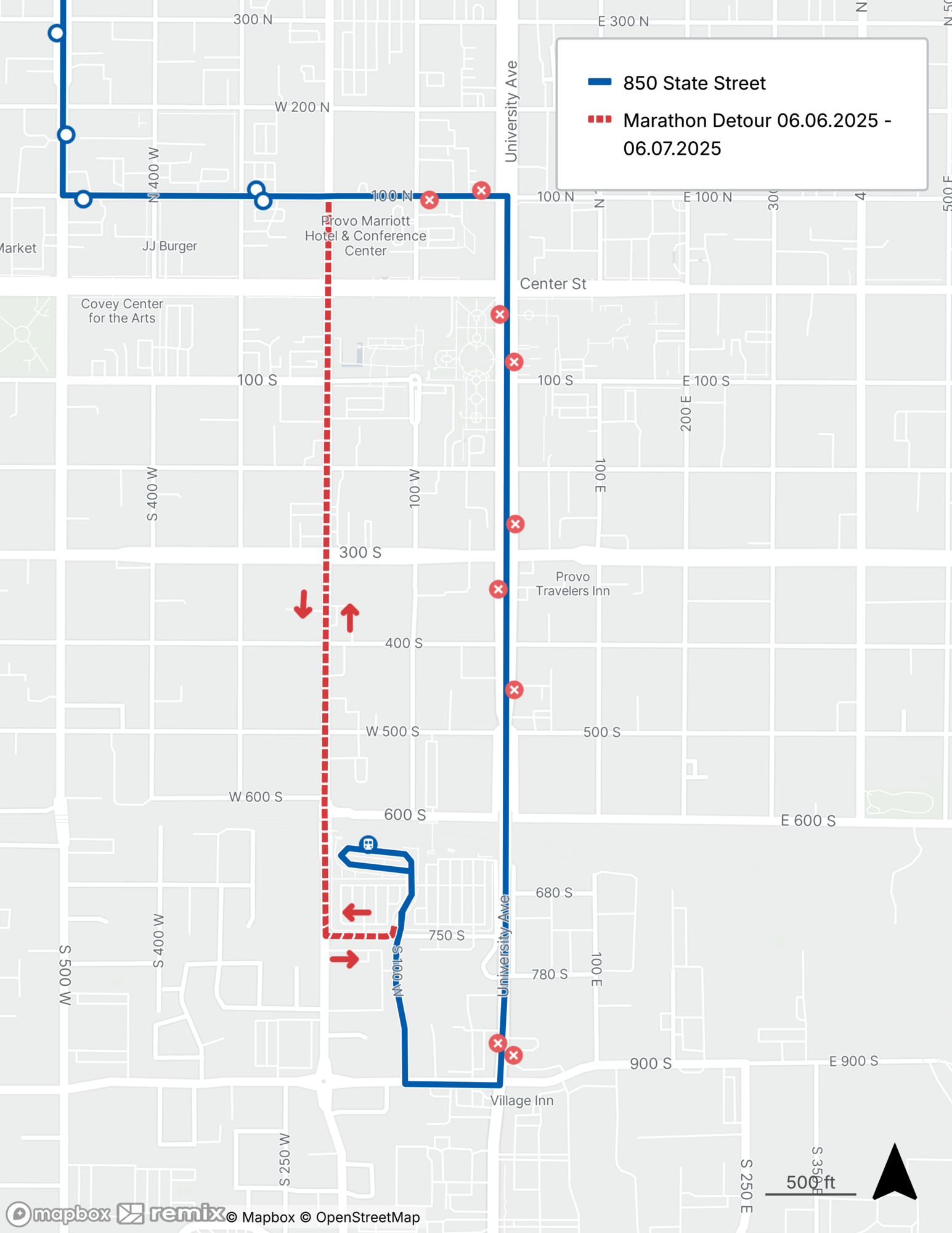 Route 850 Detour Map 6/6/25