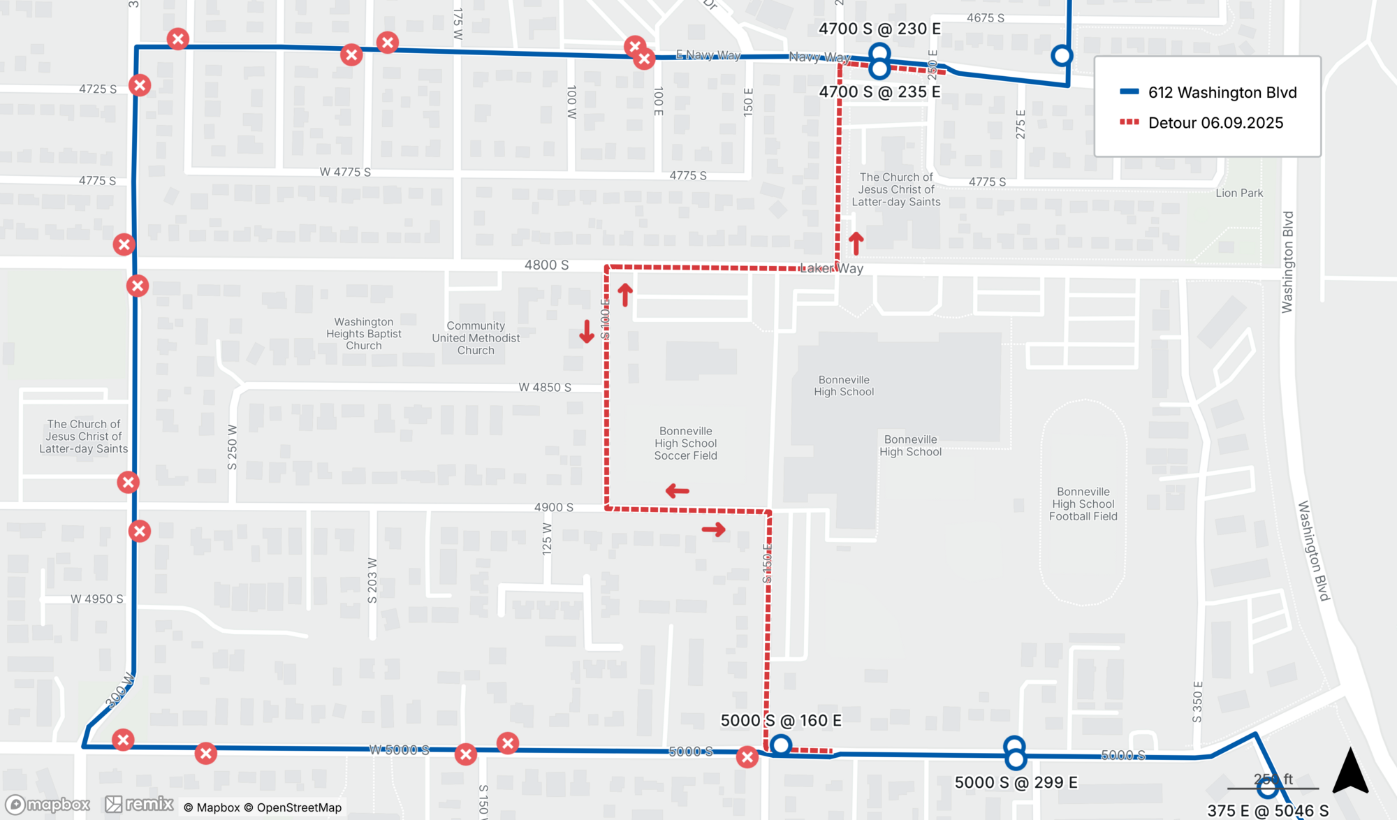 Route 612 Detour Map 06.10.2025