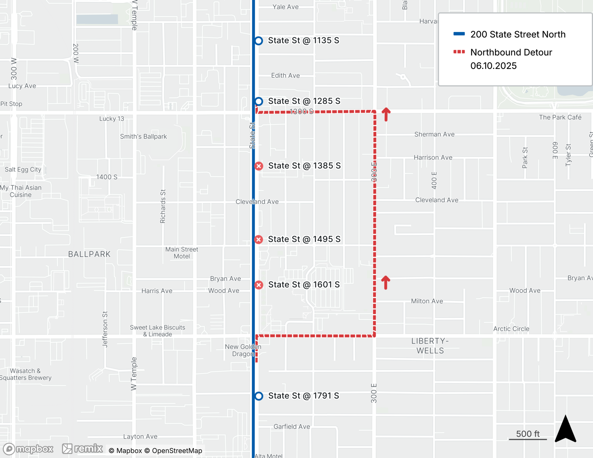 Route 200 Detour Map 06.10.2025