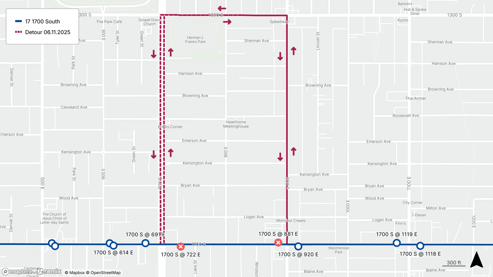 Route 17 Detour Map 06.11.2025