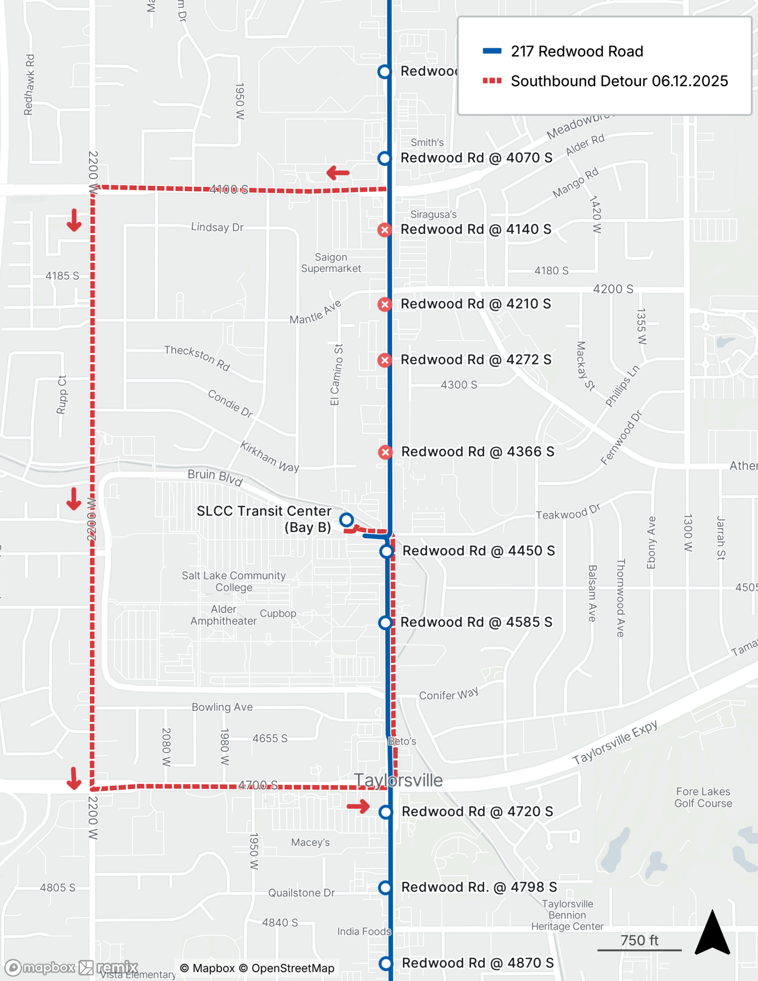 Route 217 Detour Map 6/12/25