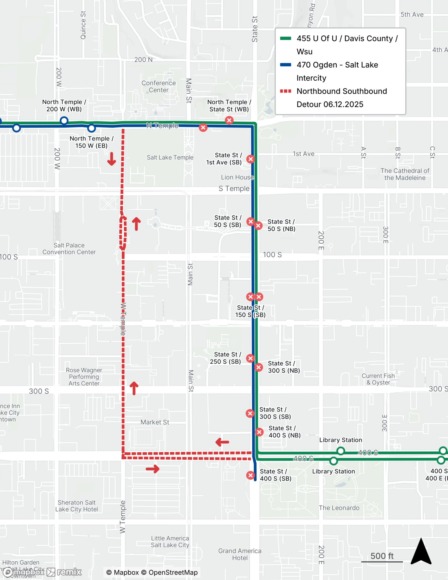 Route 455/470 Detour Map 6/12/25