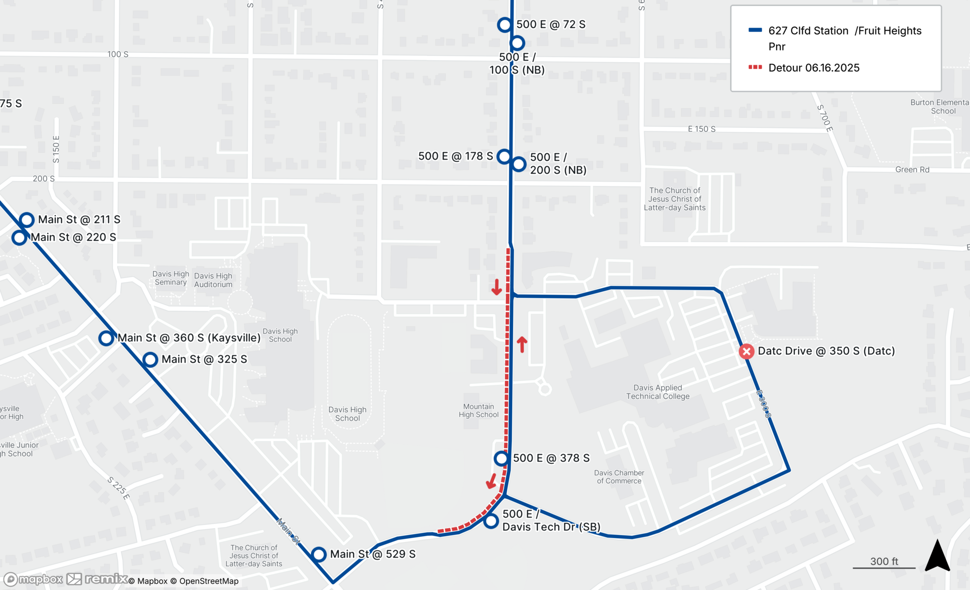 Route 627 Detour Map June 13th, 2025