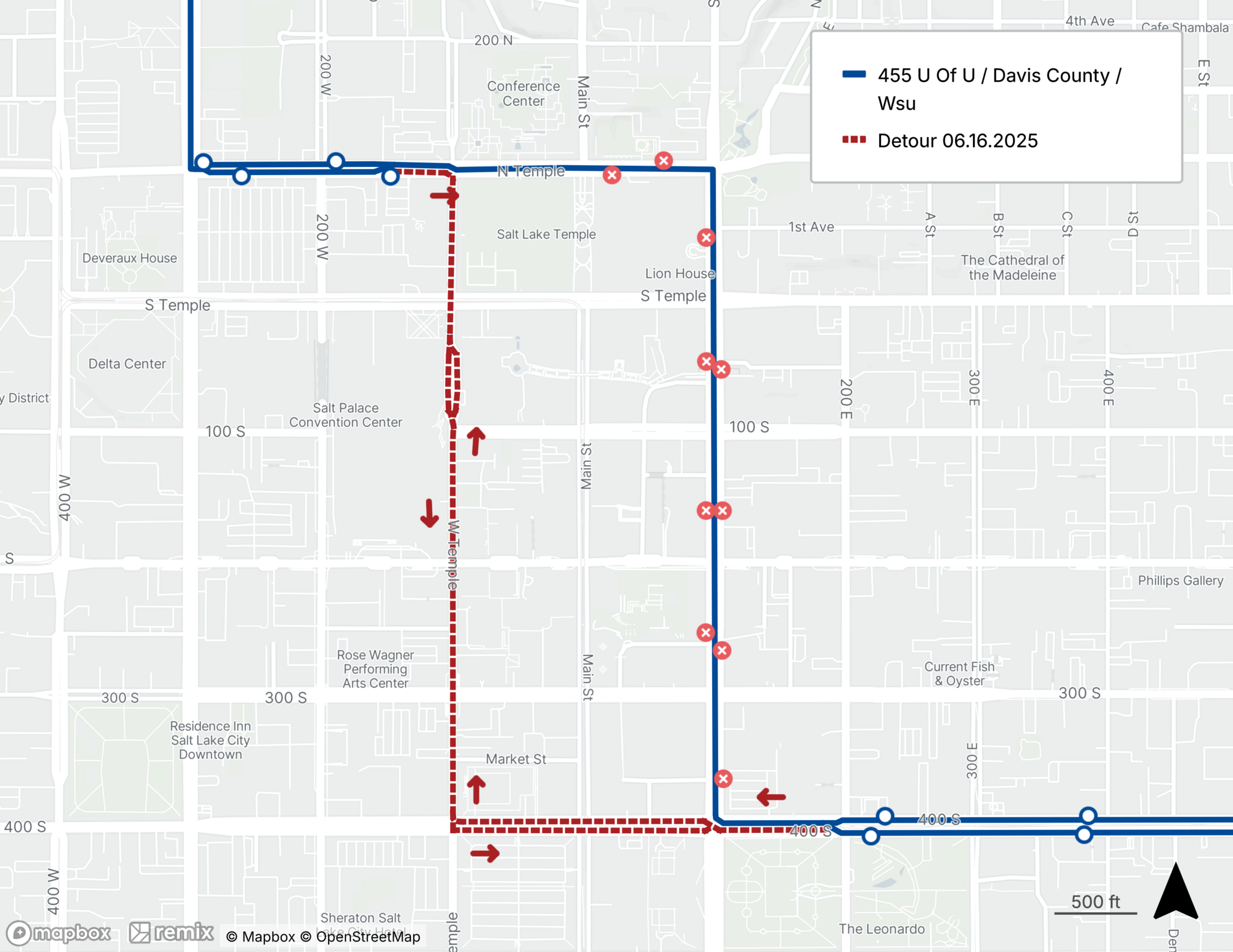 Route 455 Detour Map 06.16.2025