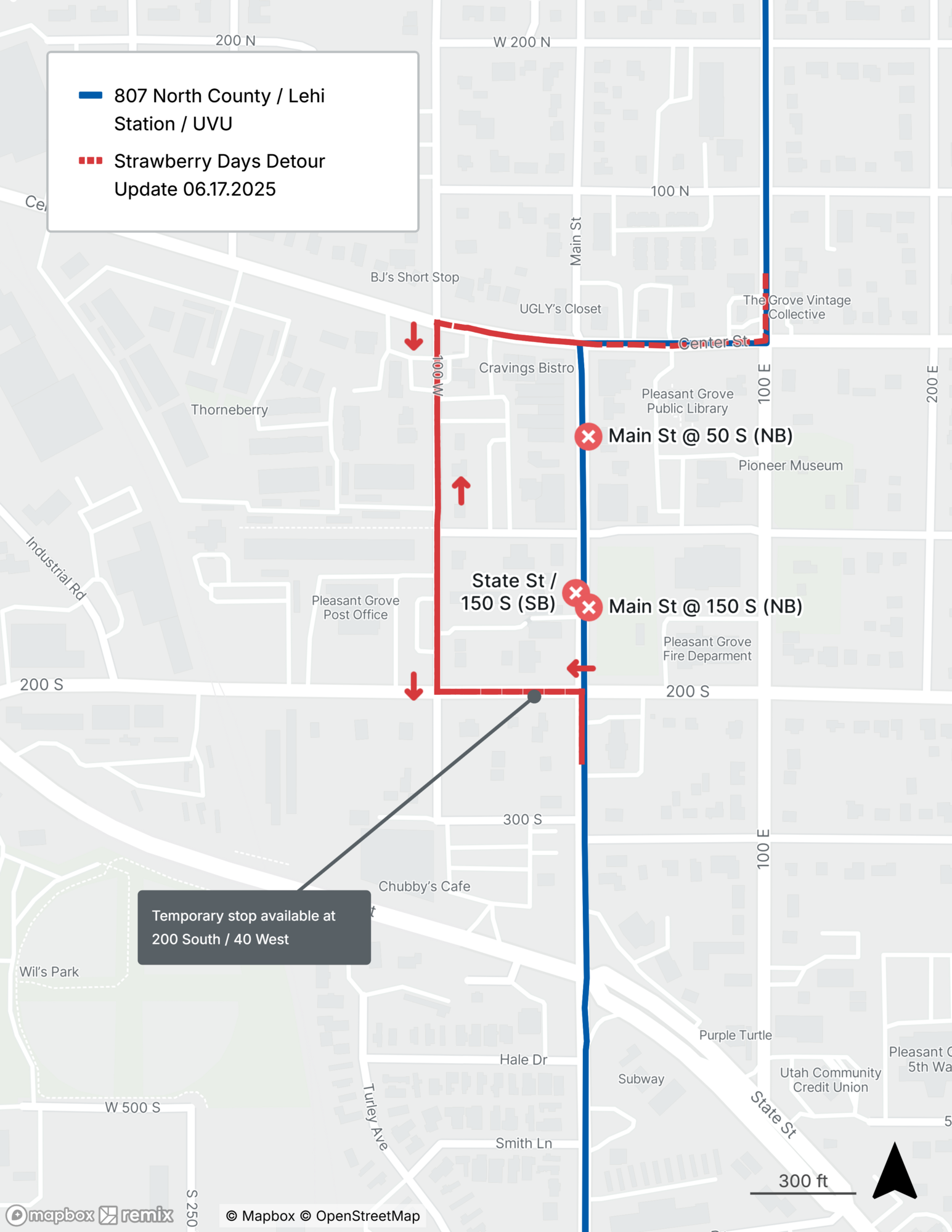 Route 807 Detour Map 6/17/25