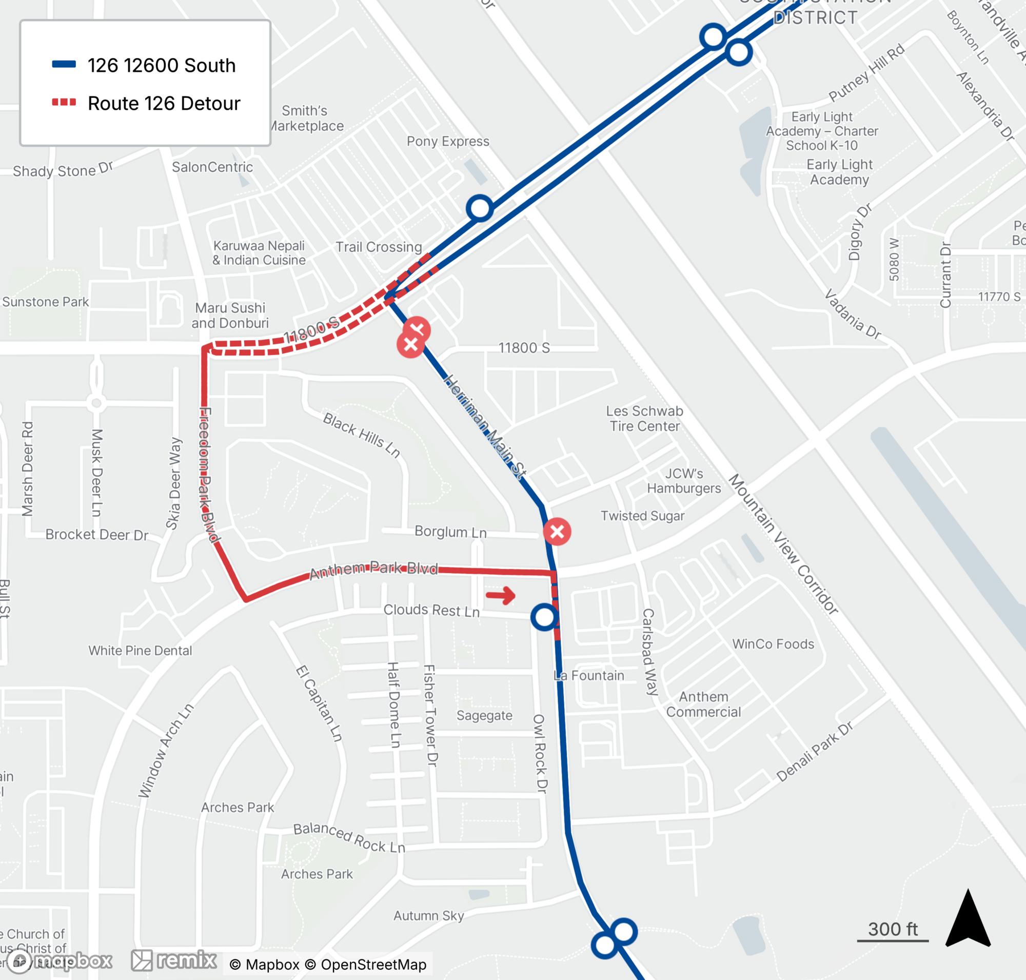 Route 126 Detour Map 06.18.2025