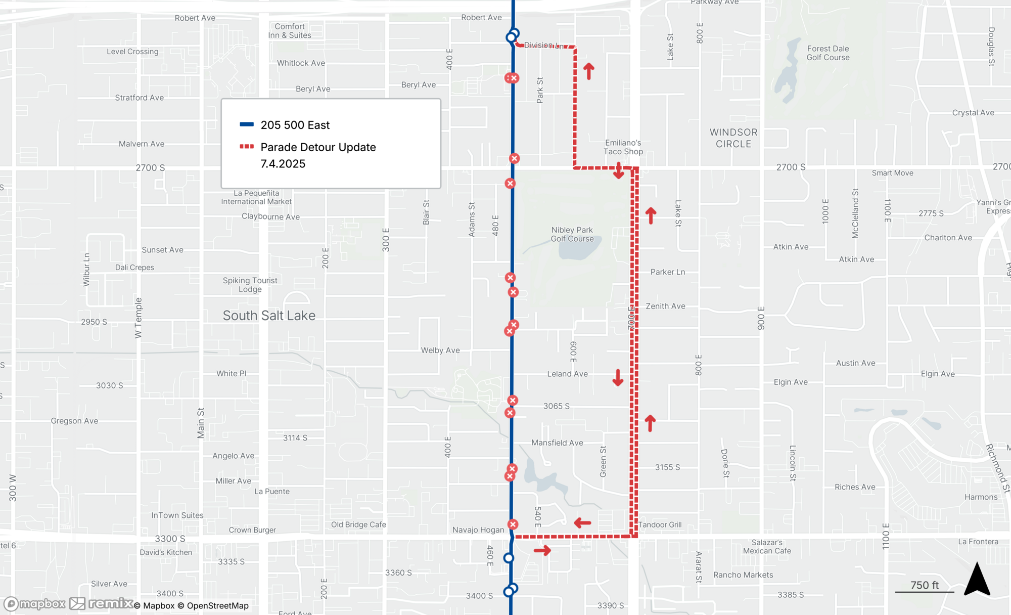 Route 205 Parade Detour
