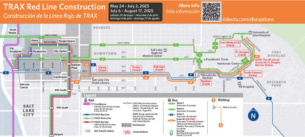 Red Line Construction Map