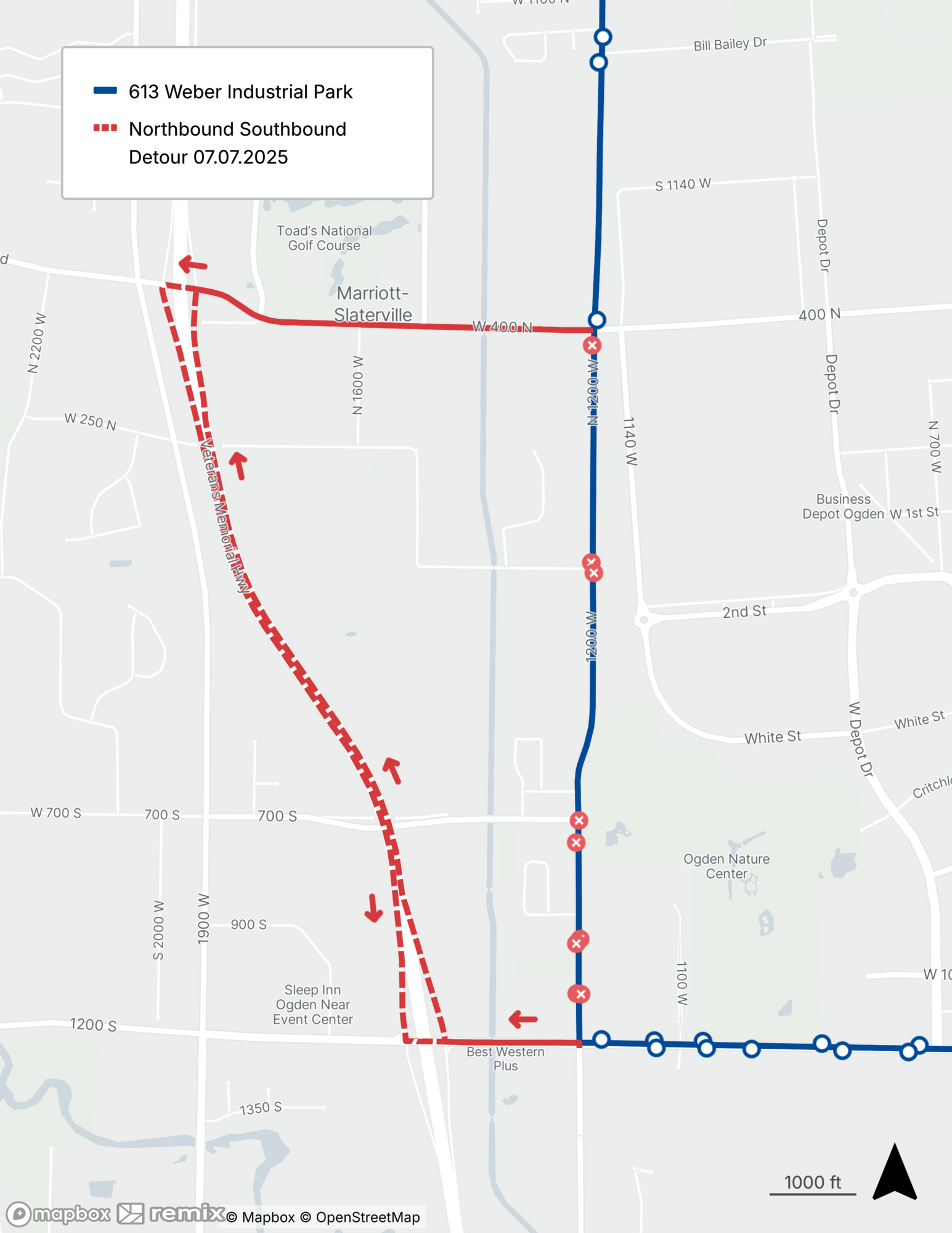 Route 613 Detour Map 7/7/25