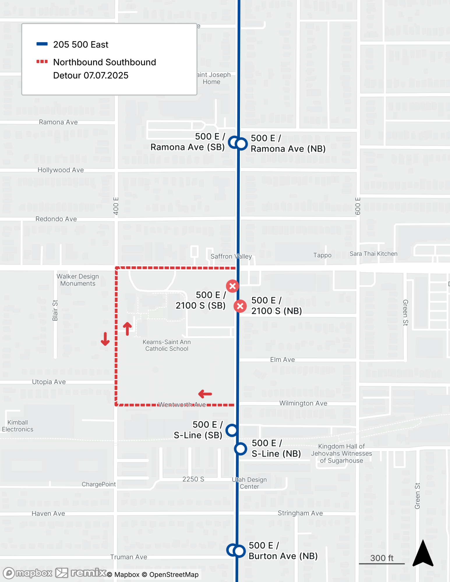 Route 205 Detour Map 7/7/25