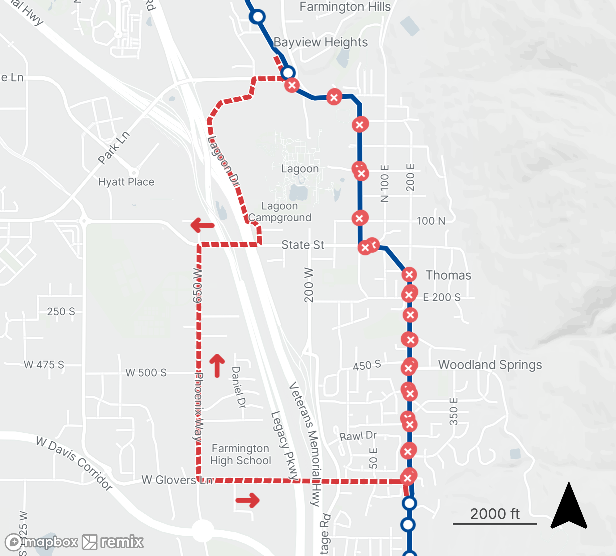 Route 470 Detour Map 07.12.2025