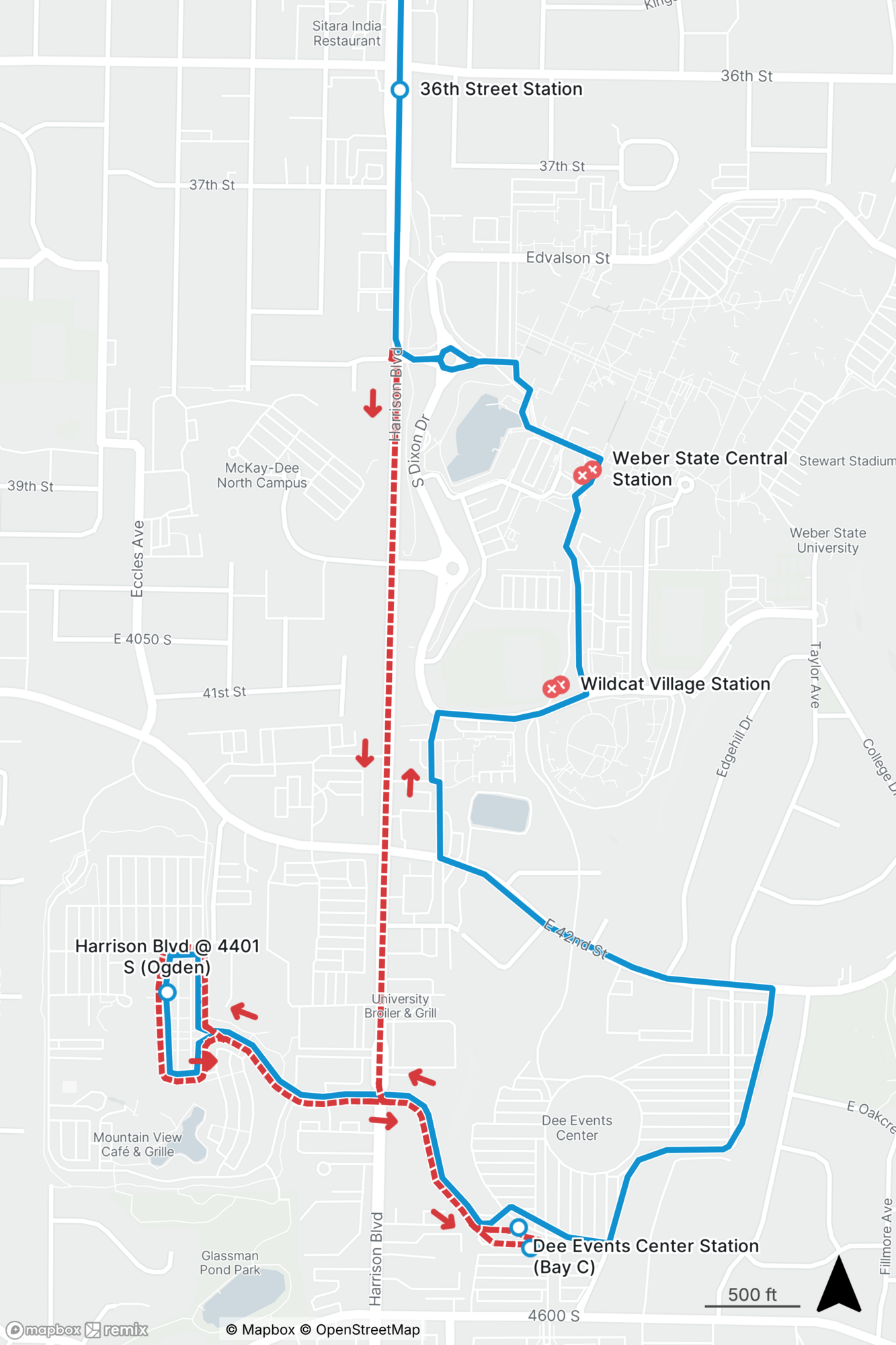 Route 603X/OGX Detour Map