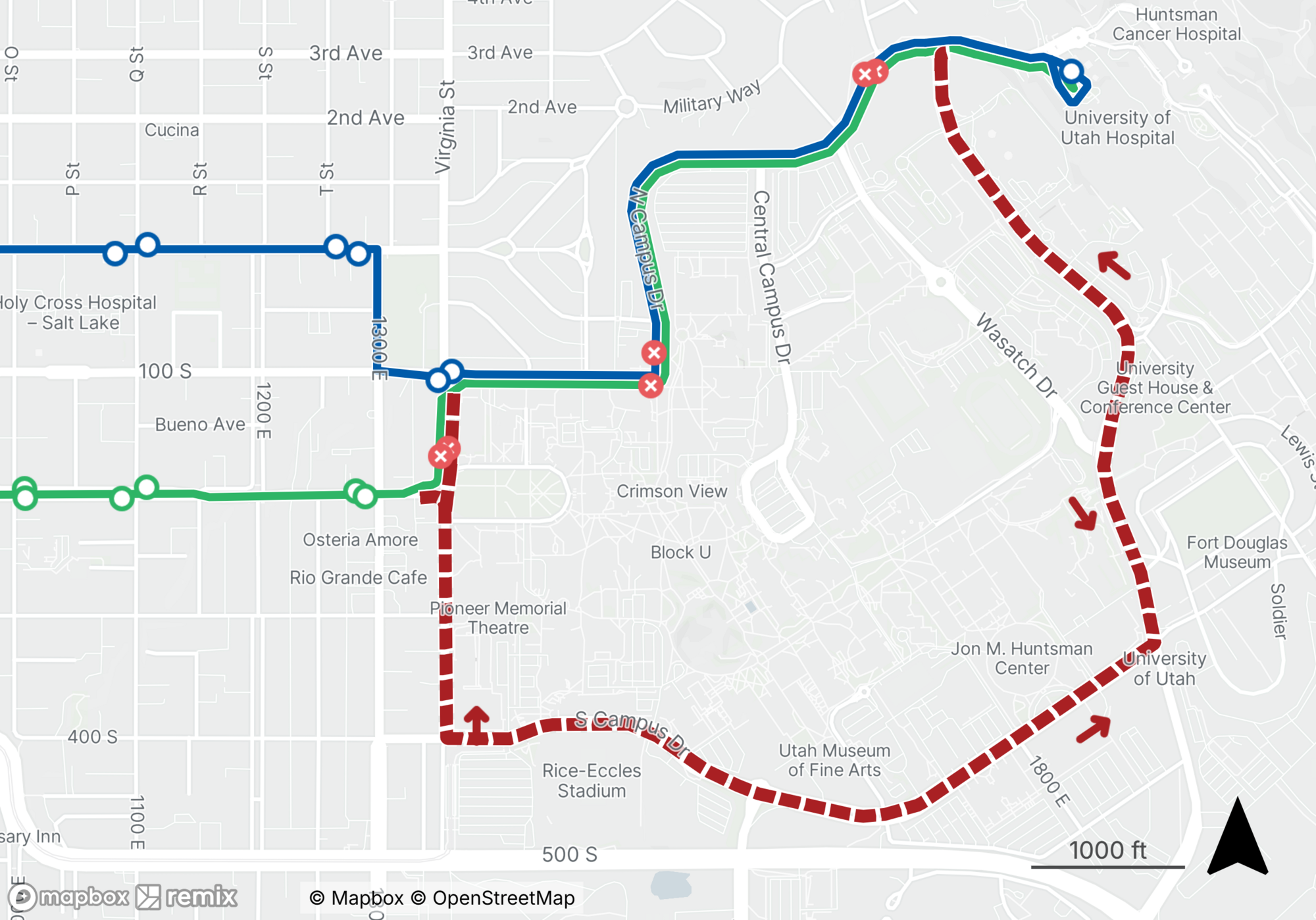 Route 1 and 2 Detour Adjustment