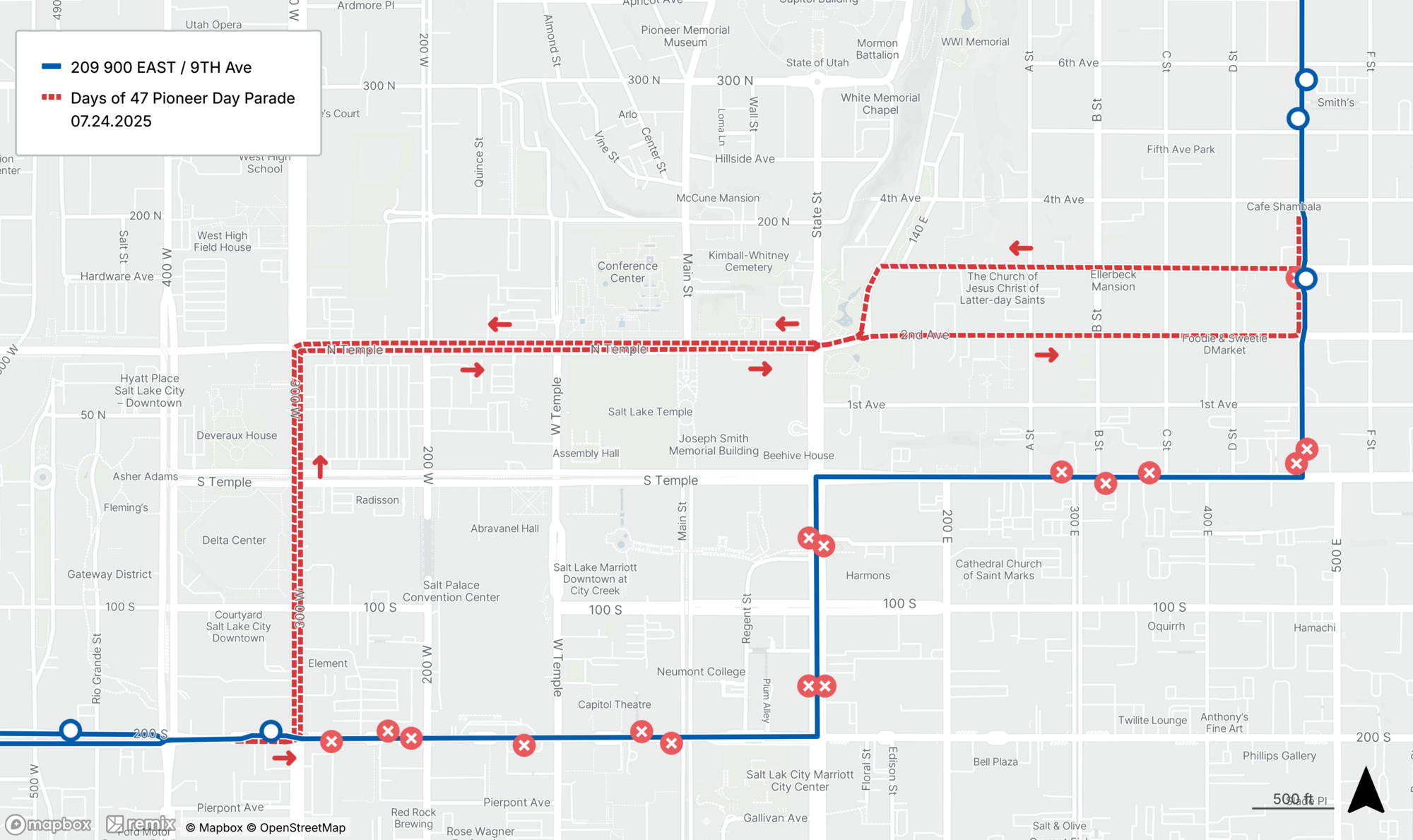 Route 209 Detour Map