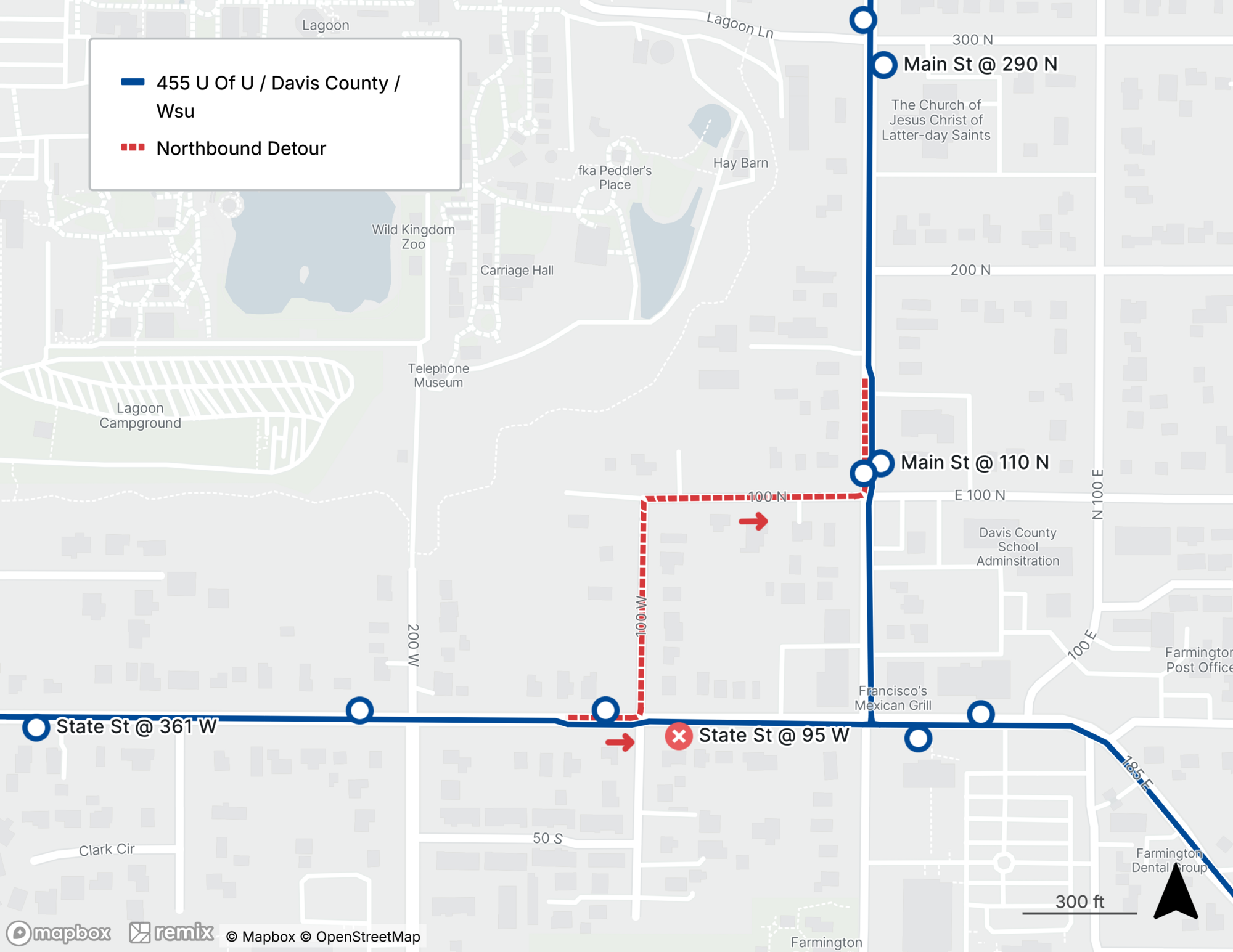 Route 455 Detour Map