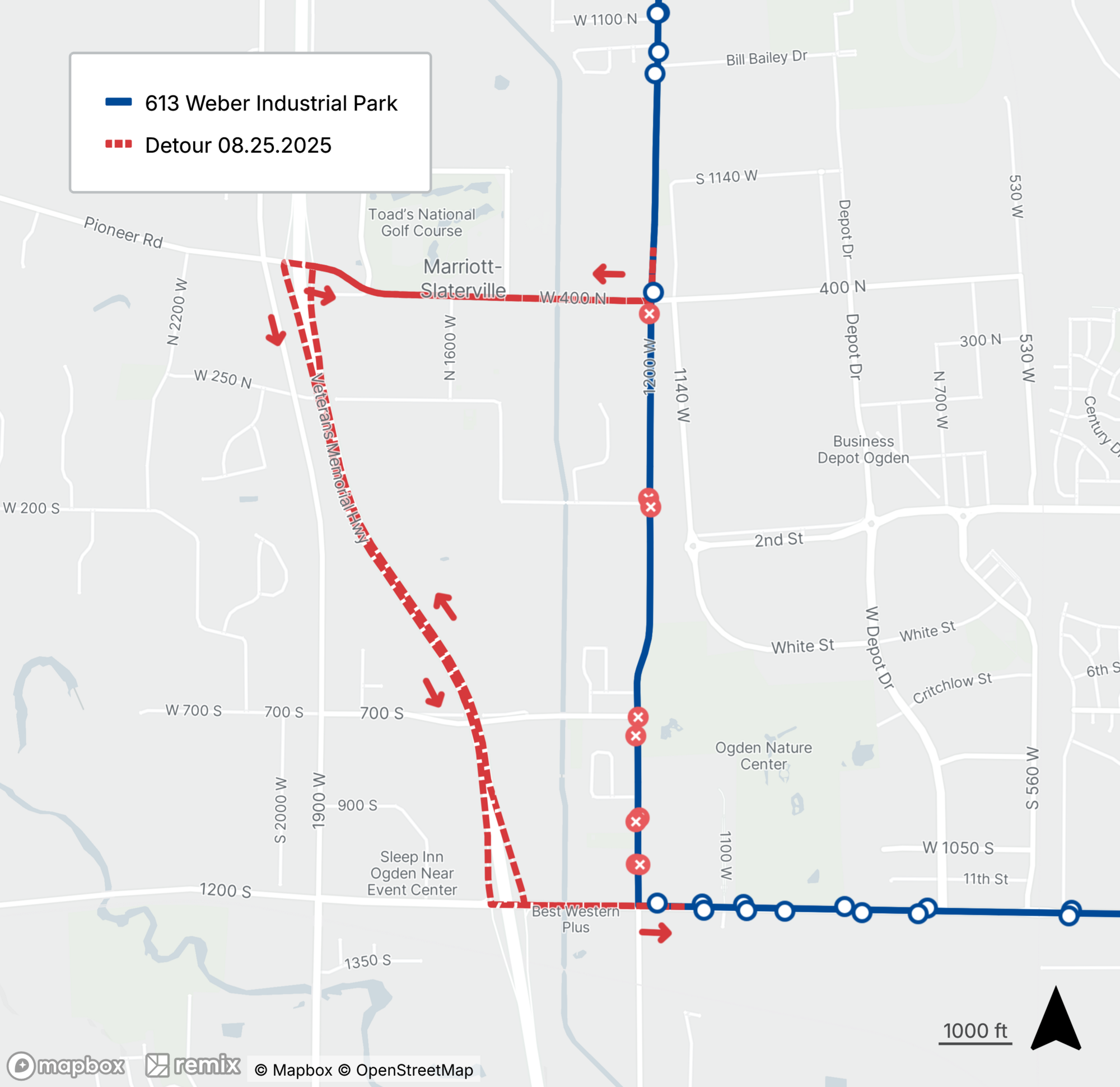 Route 613 Detour Map